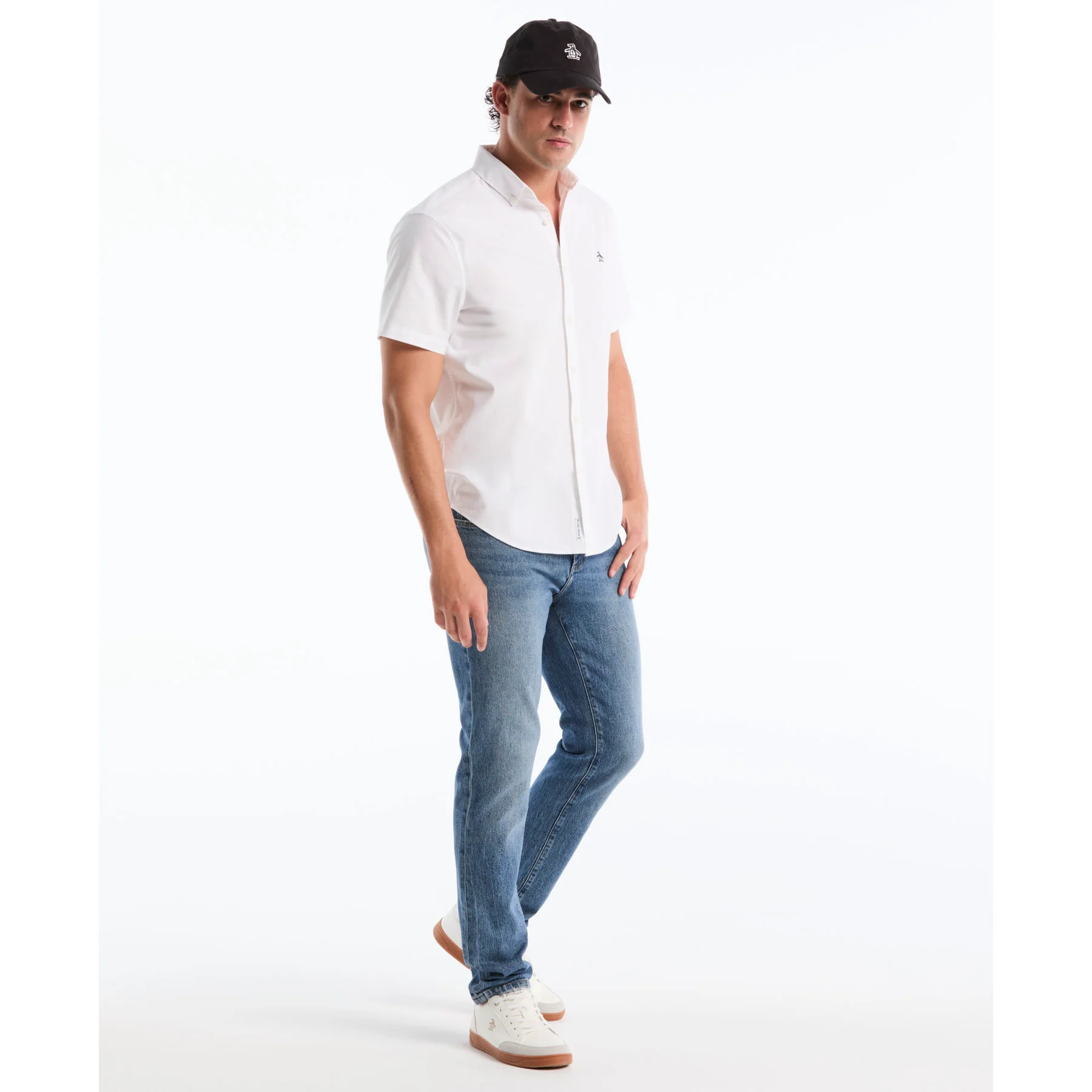 Short Sleeve Oxford Shirt In Bright White - Image 5