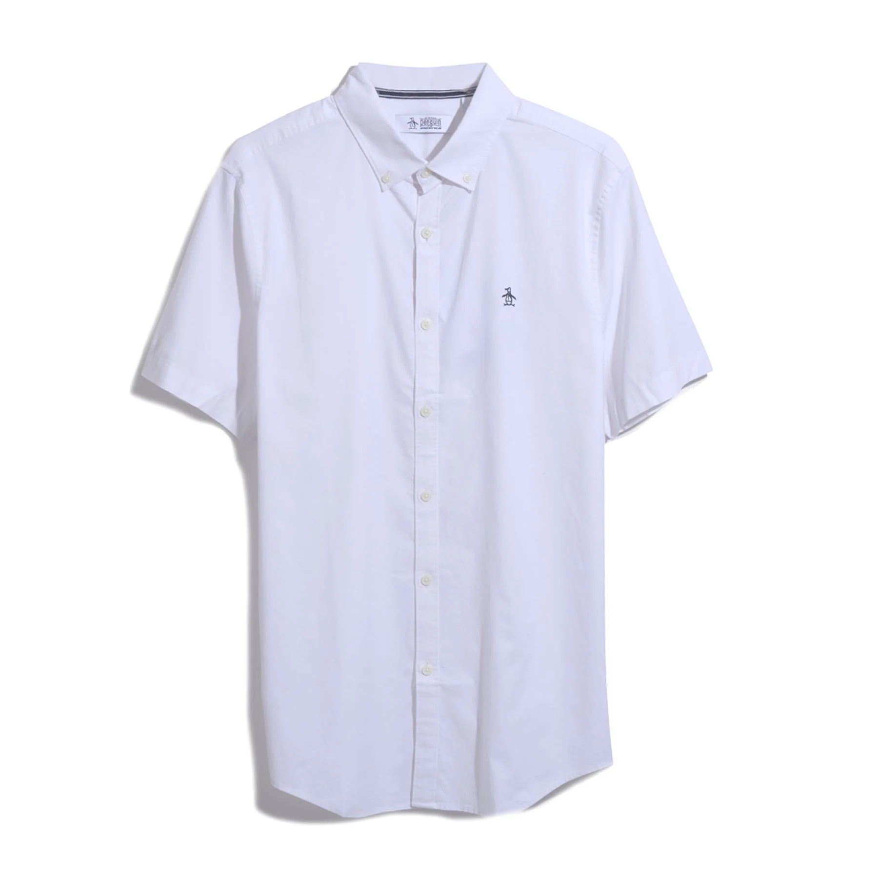 Short Sleeve Oxford Shirt In Bright White - Image 6