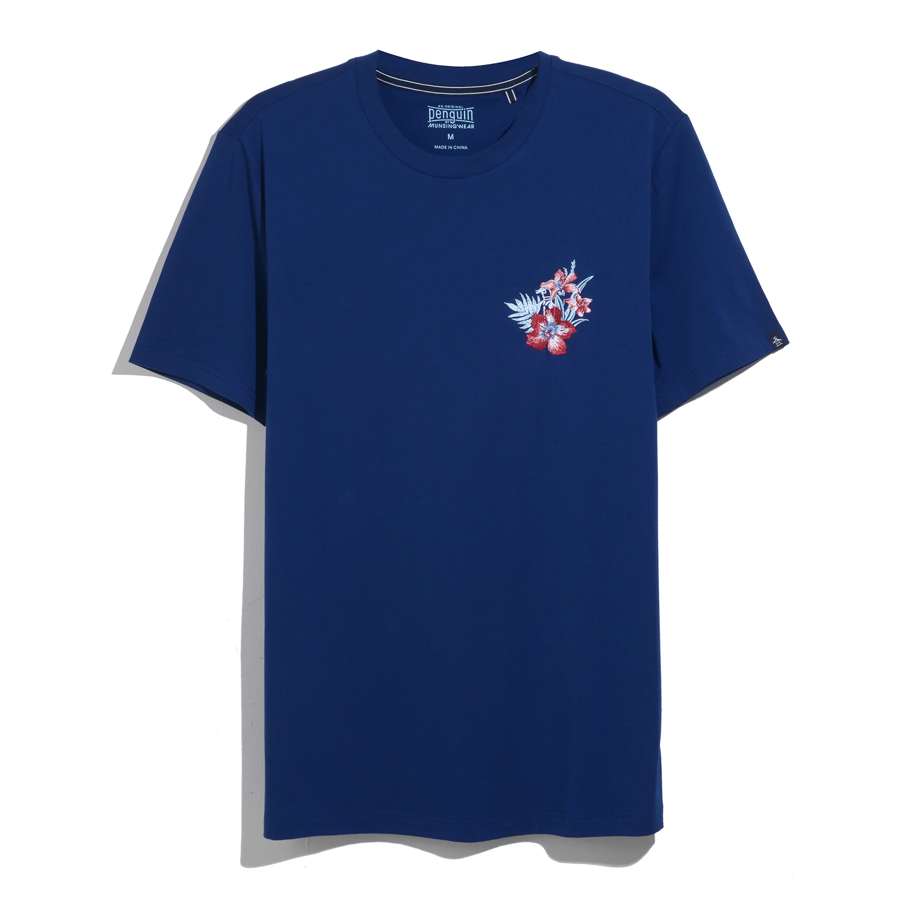 Embroidered Floral Graphic T-Shirt In Blue Depths - Image 6