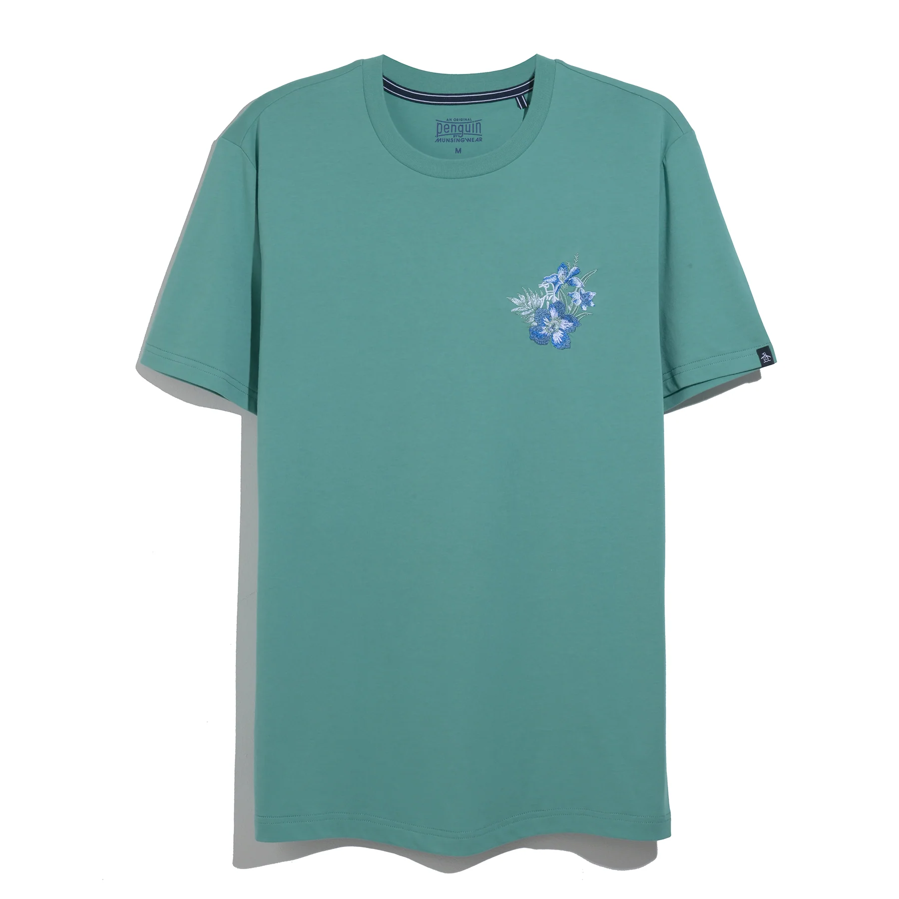 Embroidered Floral Graphic T-Shirt In Beryl Green - Image 6