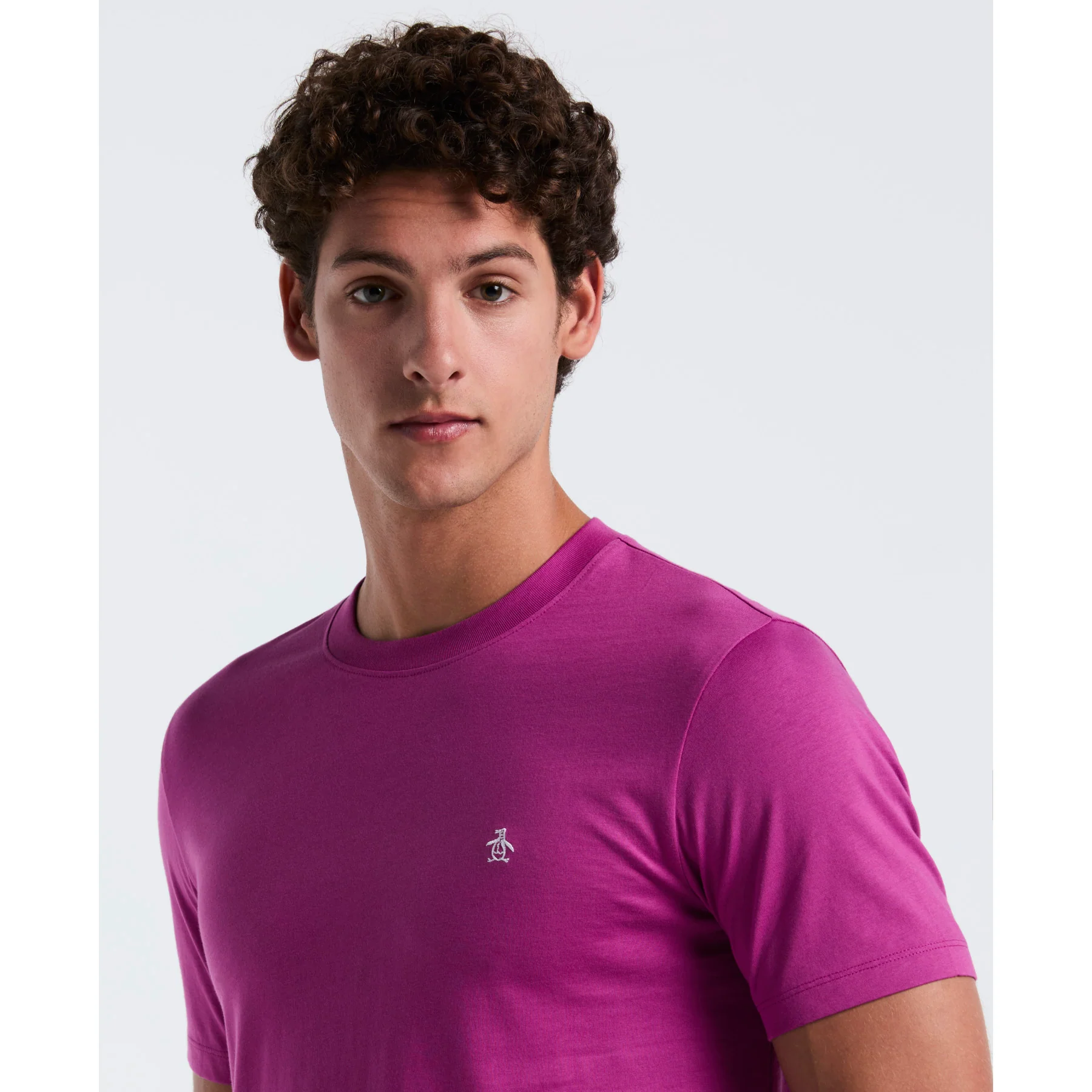 Pin Point Embroidered Pete T-Shirt In Vivid Viola - Image 3