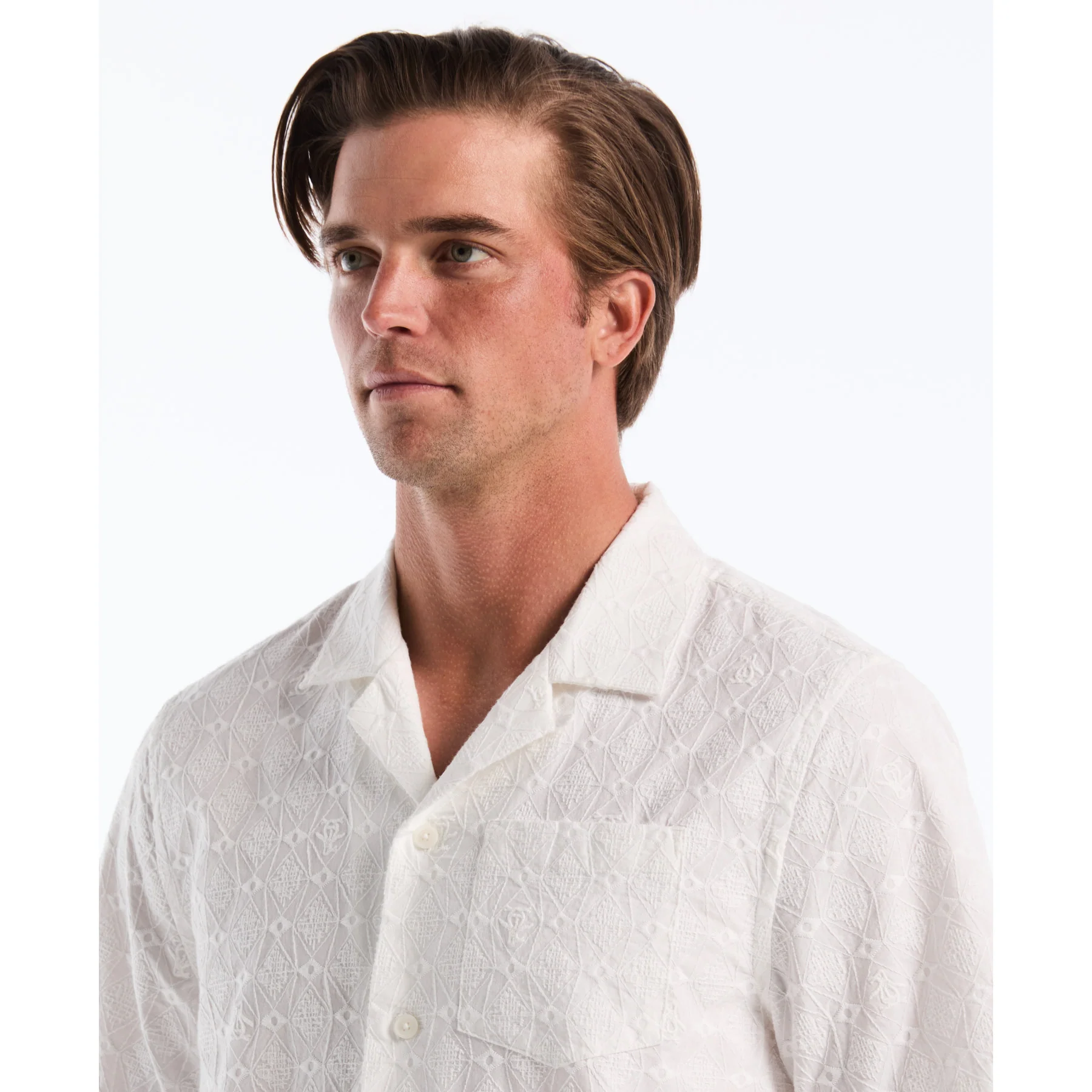 Embroidered Penguin Short Sleeve Shirt In Bright White - Image 3