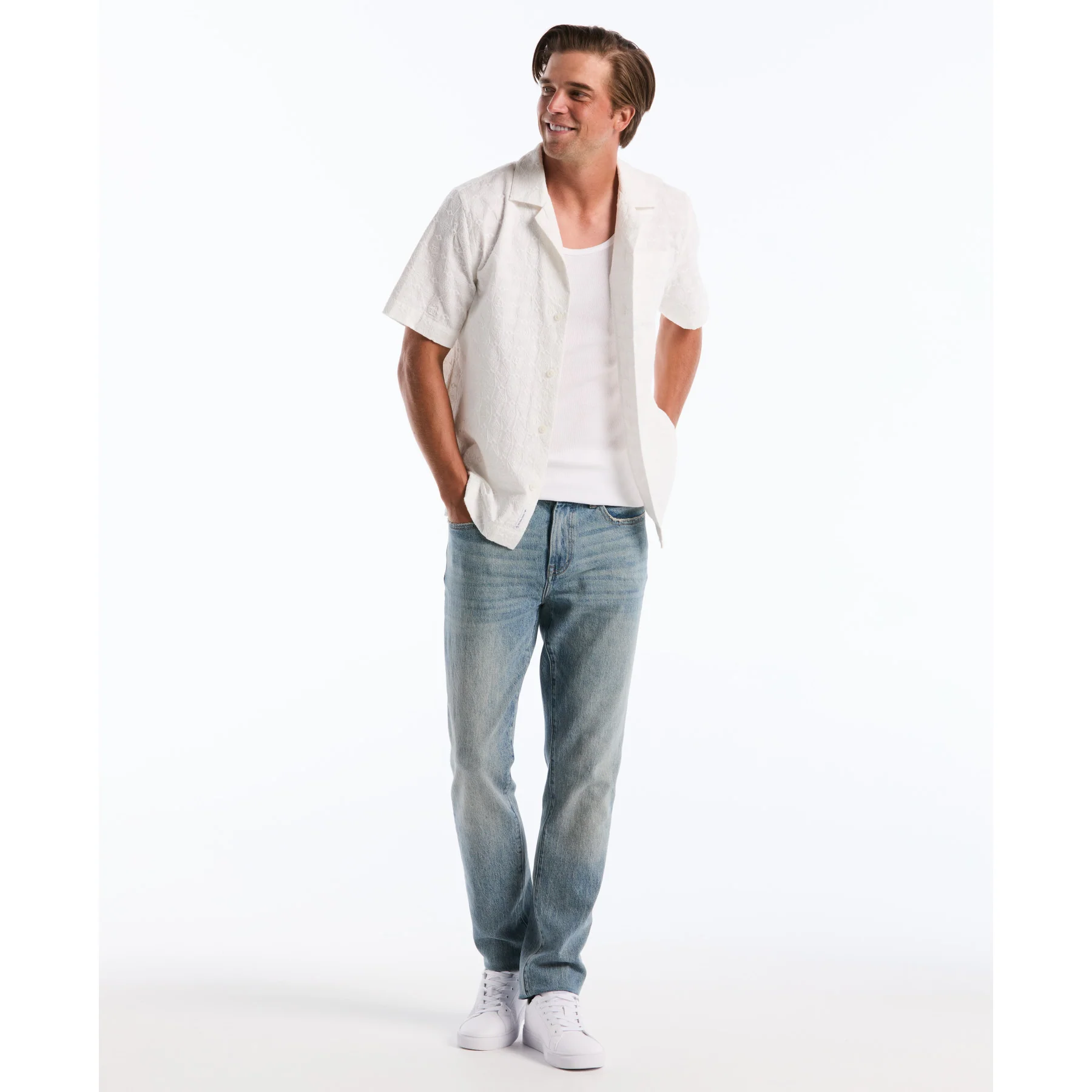 Embroidered Penguin Short Sleeve Shirt In Bright White - Image 5