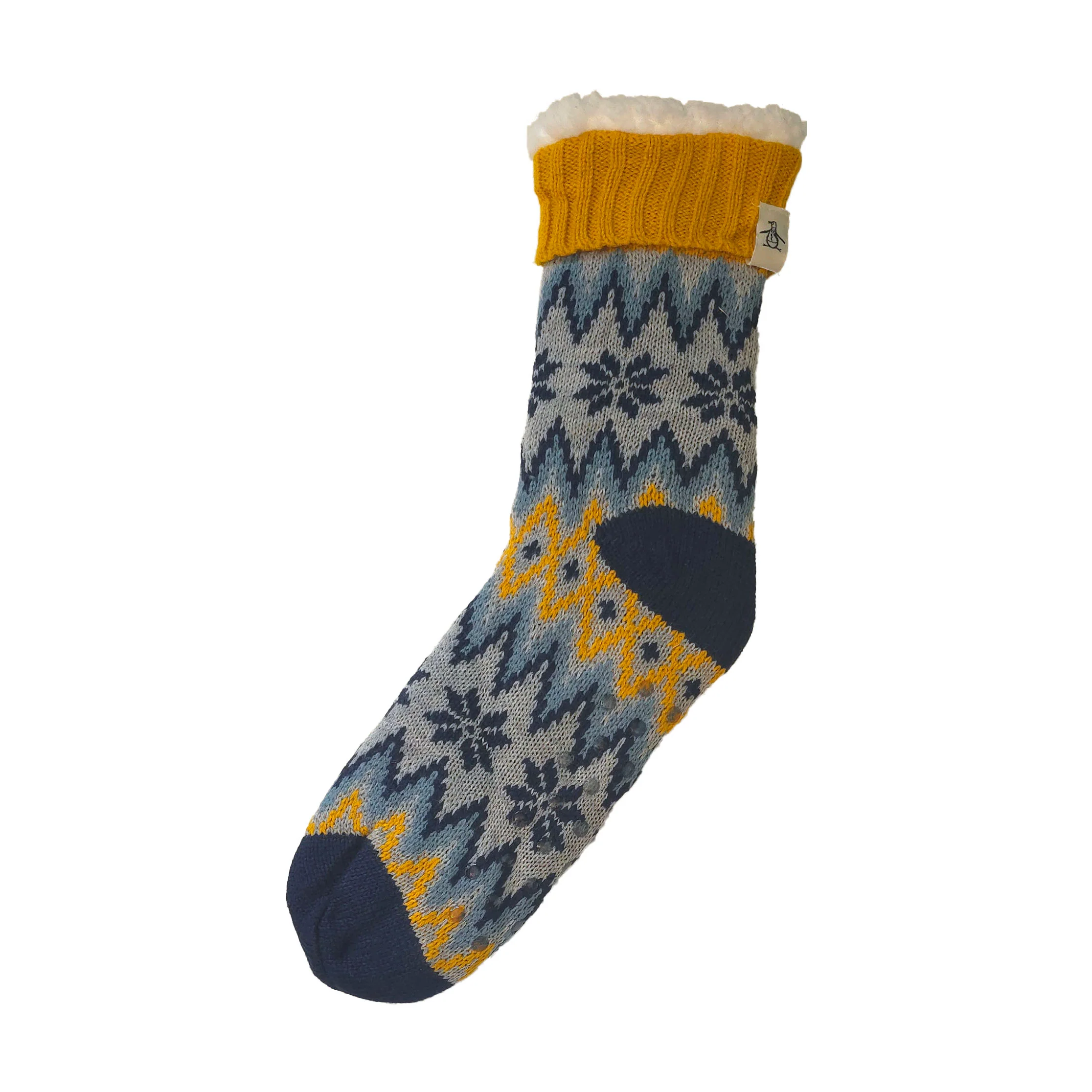 Fairisle Slipper Socks In Grey - Image 2