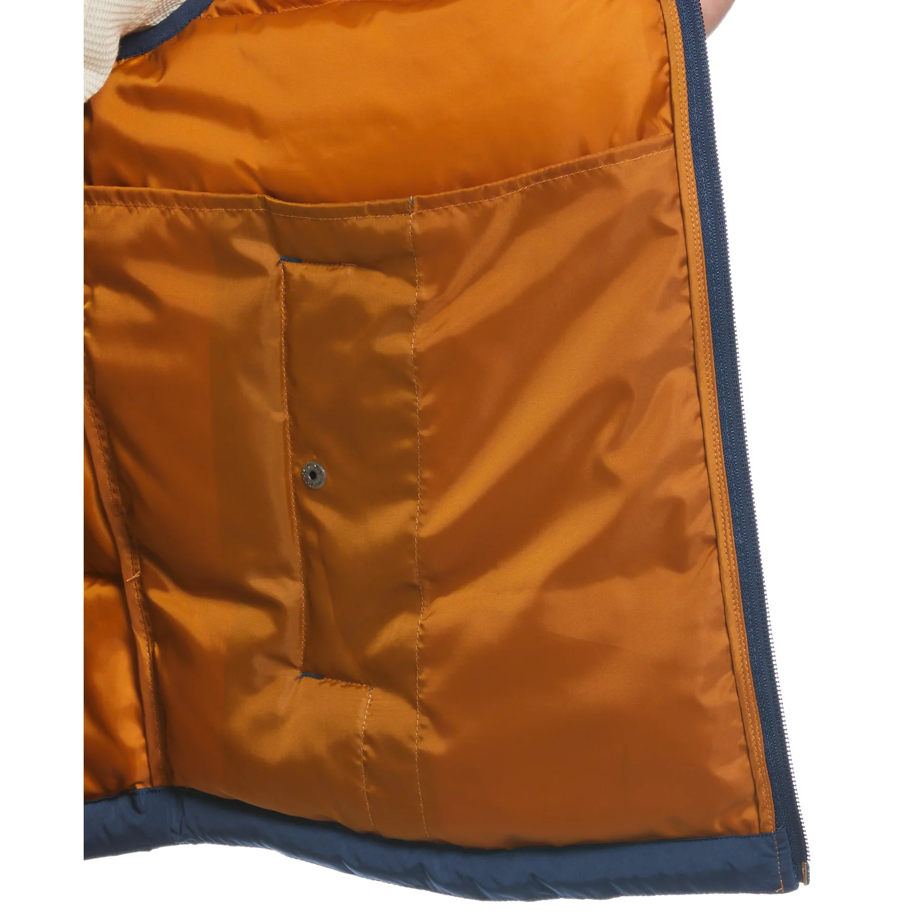 Faux Down Color Block Gilet In Sargasso Sea - Image 4
