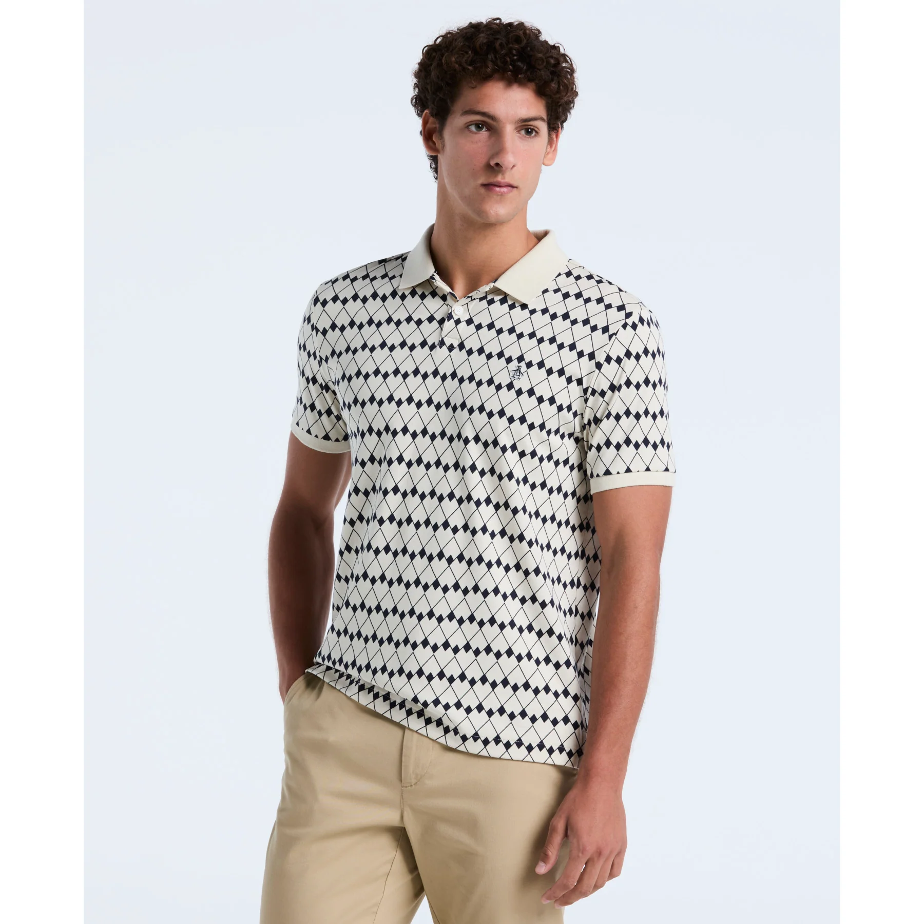Flags Print Polo Shirt In Birch