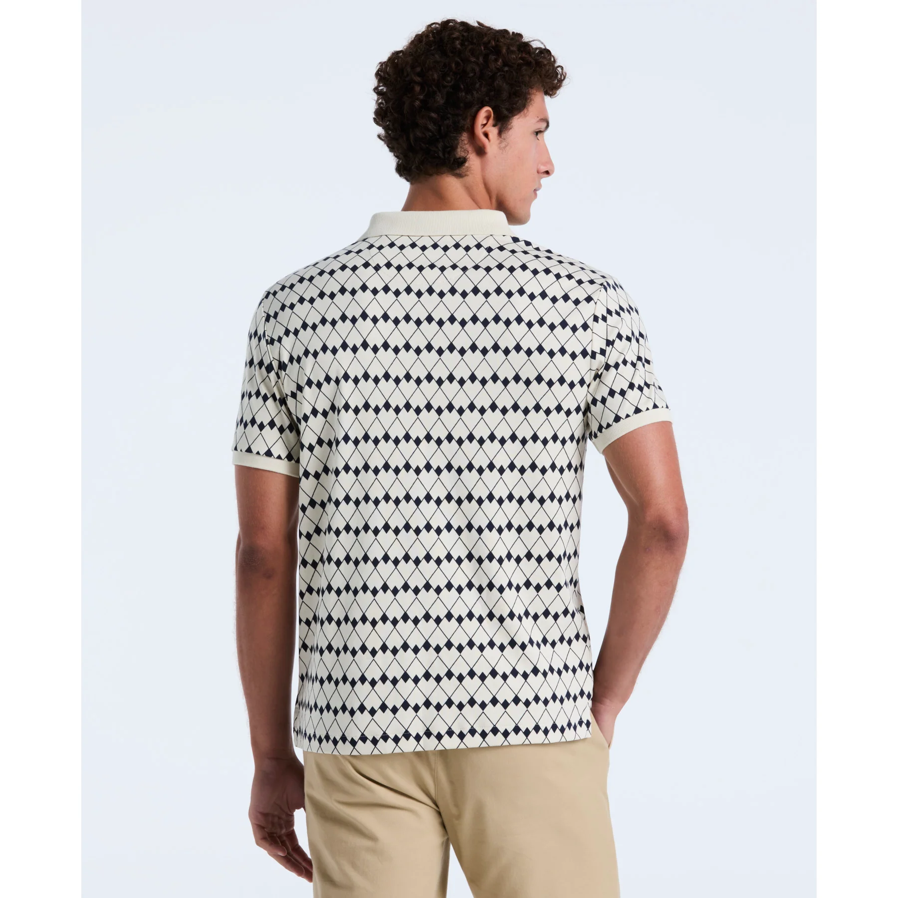Flags Print Polo Shirt In Birch - Image 2