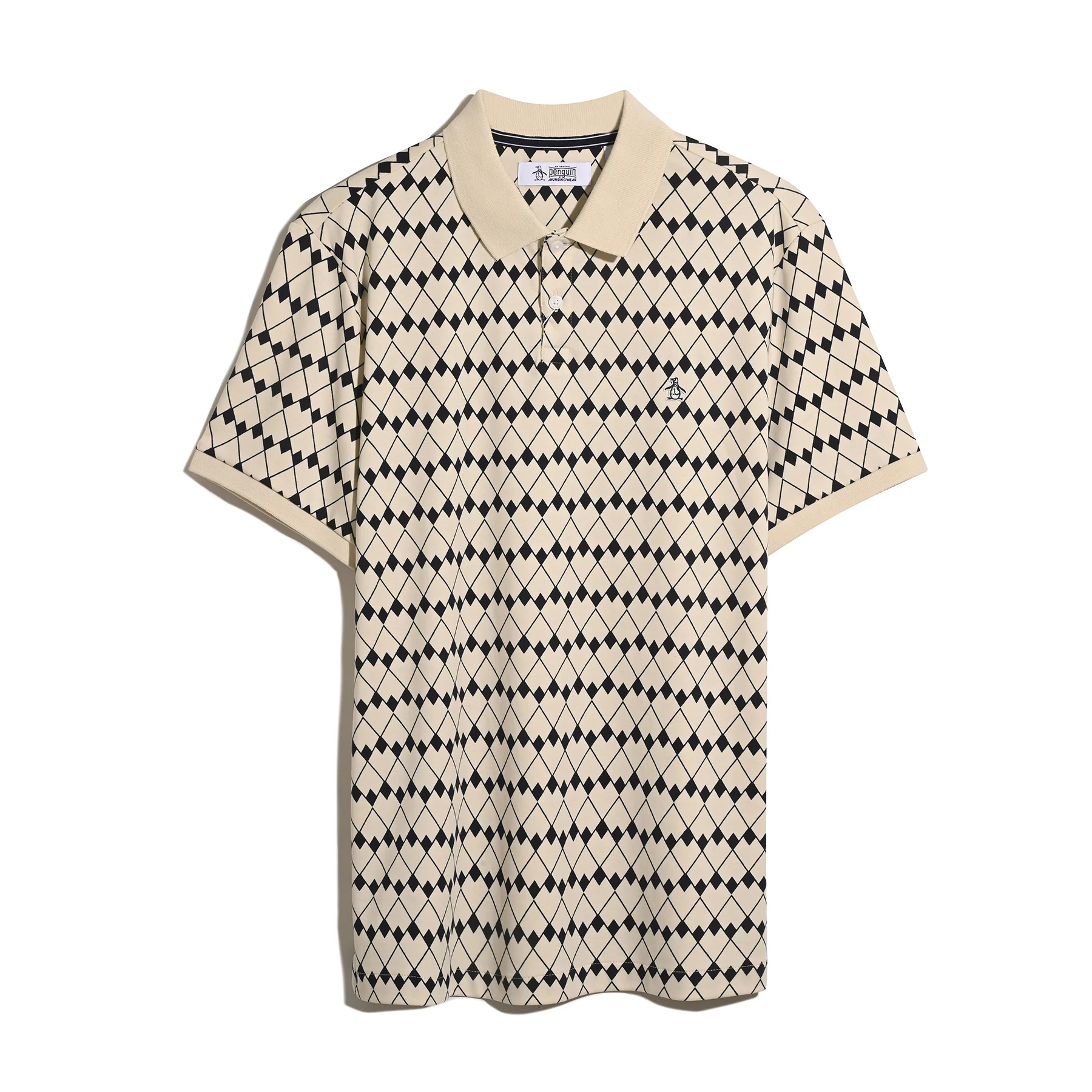 Flags Print Polo Shirt In Birch - Image 5