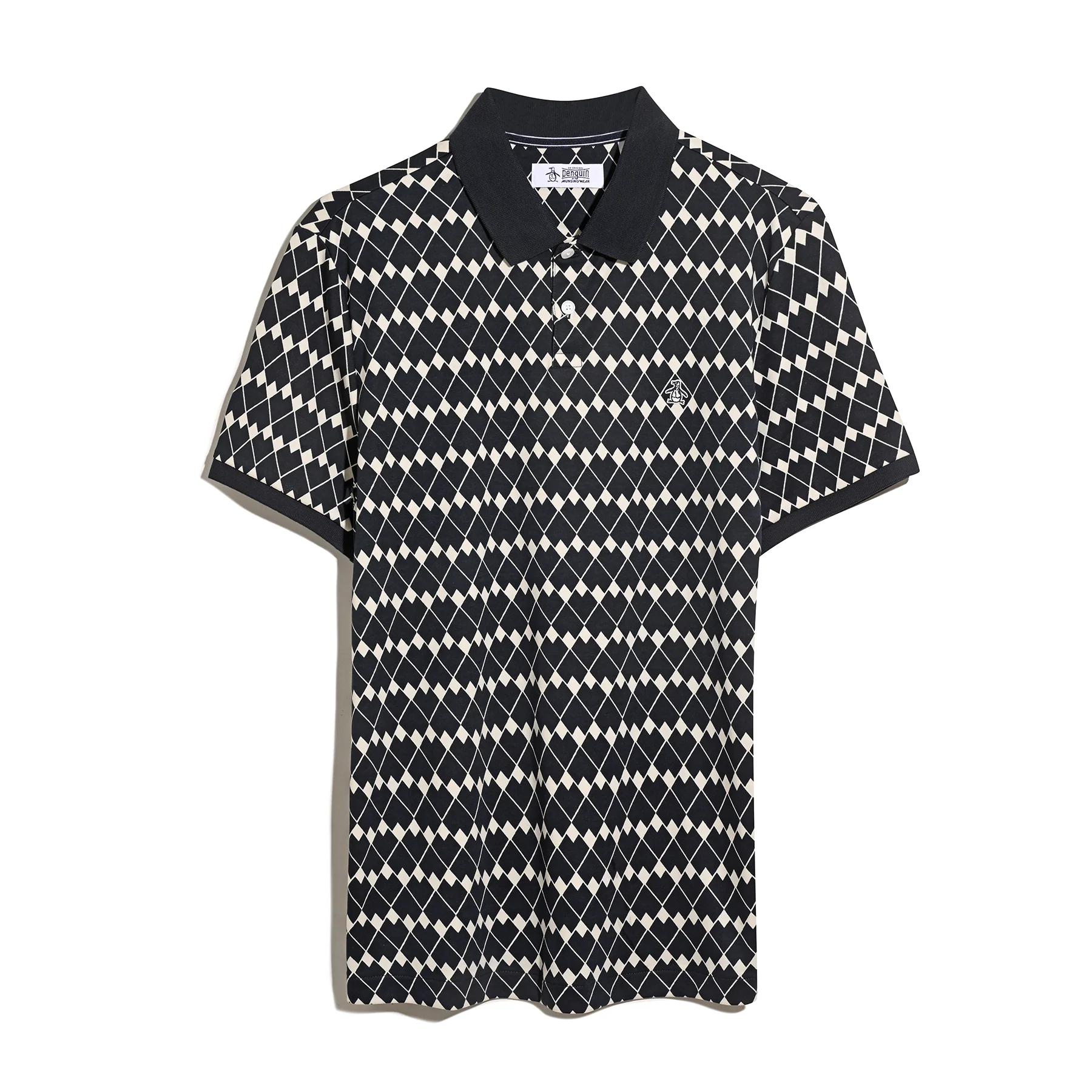 Flags Print Polo Shirt In Dark Sapphire - Image 5