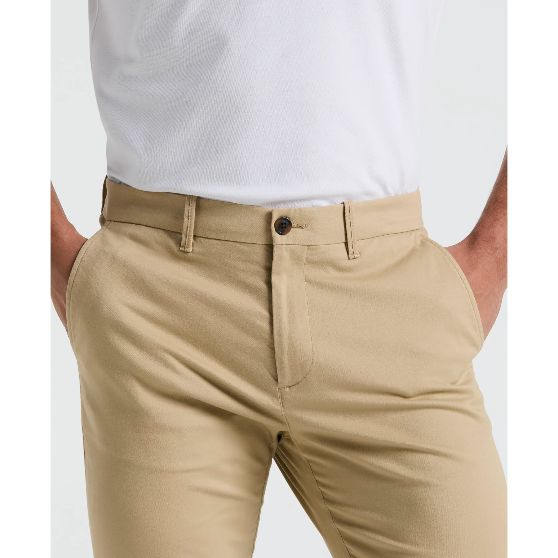 Slim Fit Chinos In Travertine - Image 3