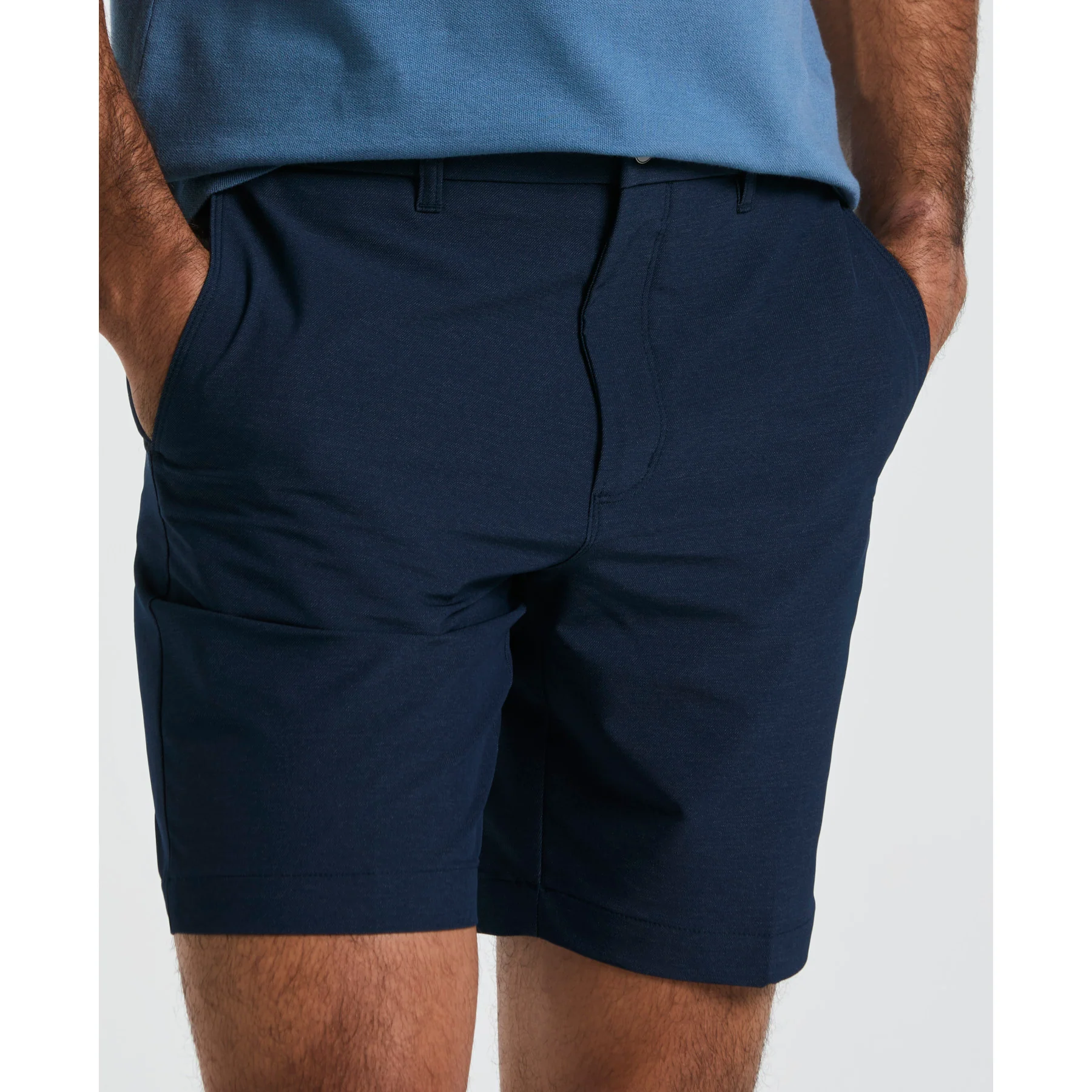 Technical Flat Front 8" Golf Shorts In Black Iris - Image 3
