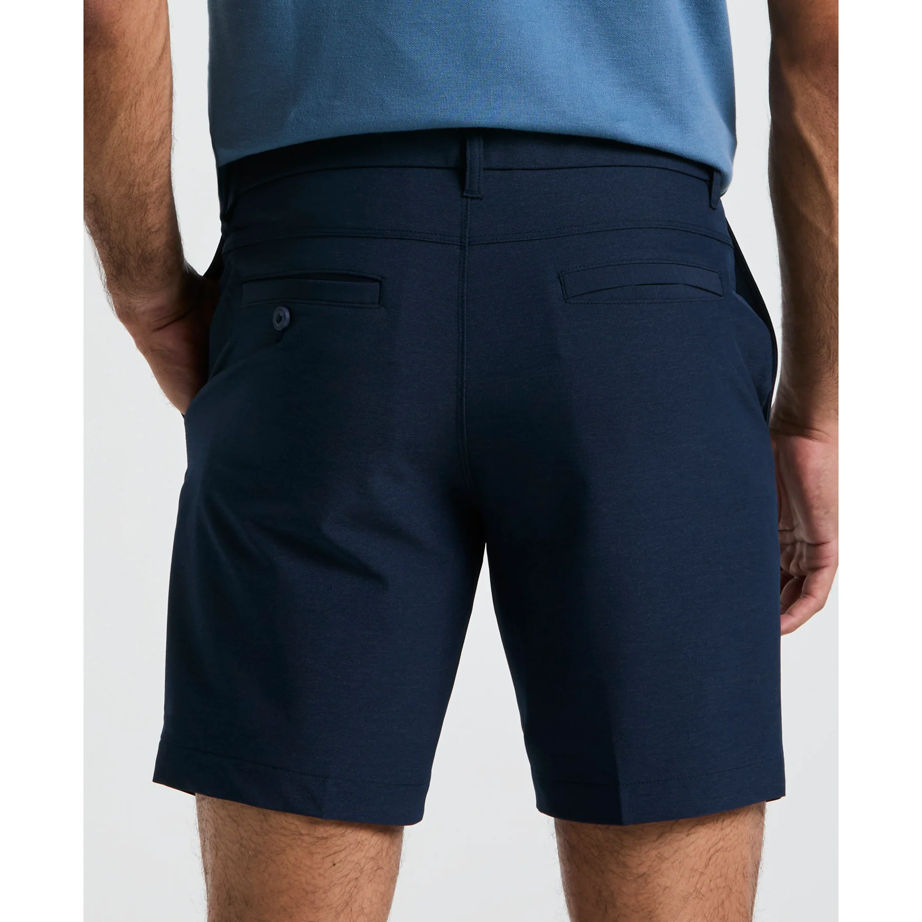 Technical Flat Front 8" Golf Shorts In Black Iris - Image 4