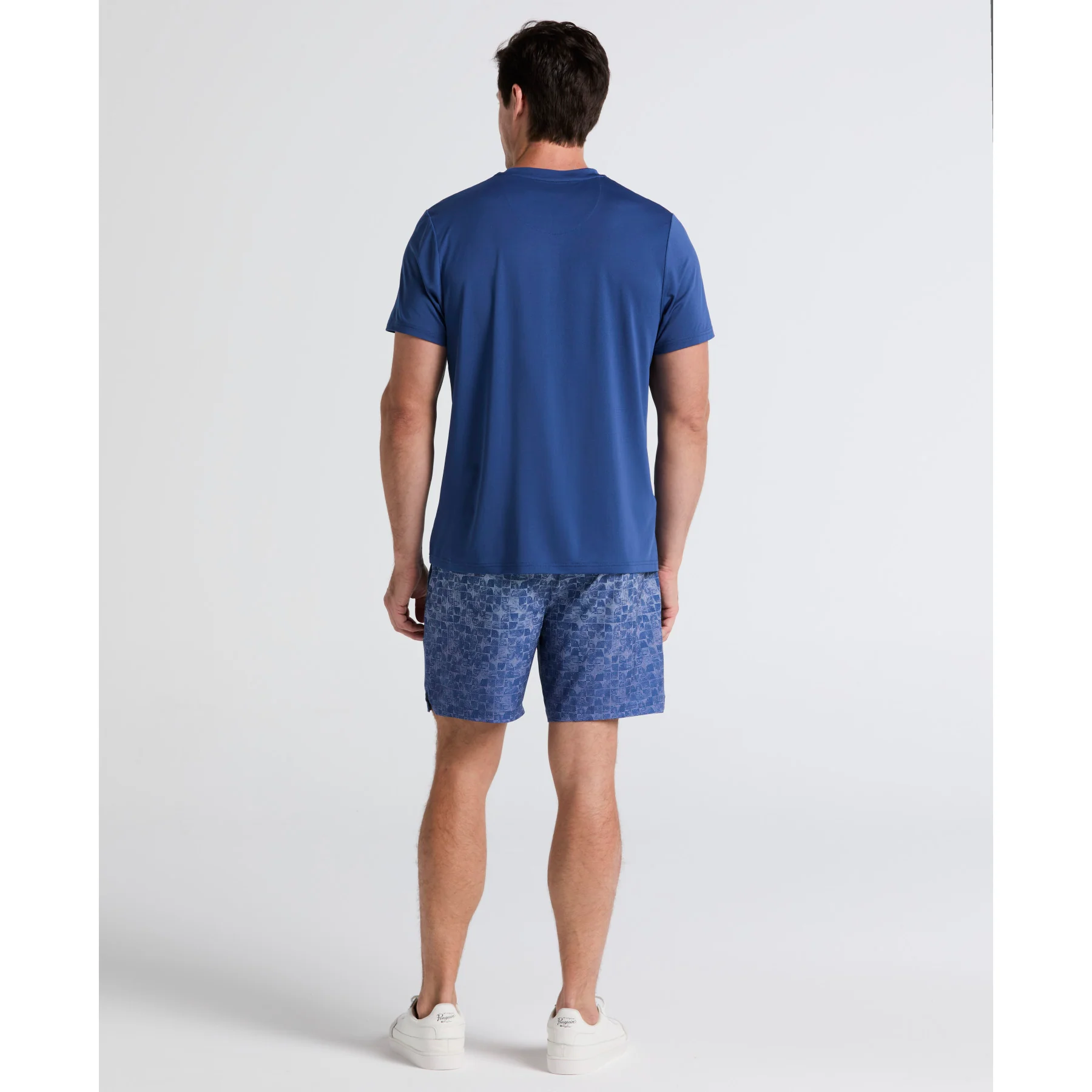 Graphic Print Performance Tennis Shorts In True Navy - Image 2
