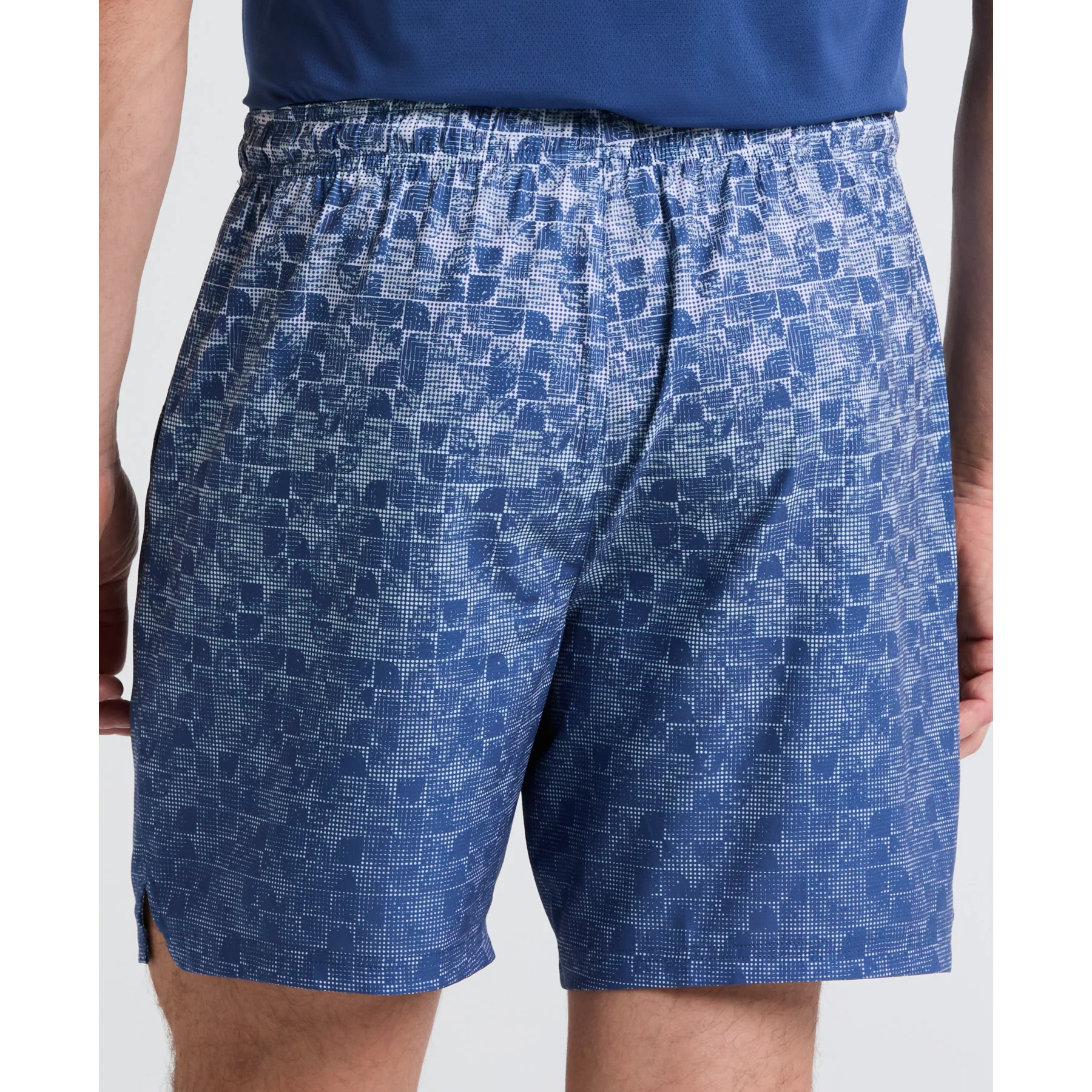 Graphic Print Performance Tennis Shorts In True Navy - Image 4