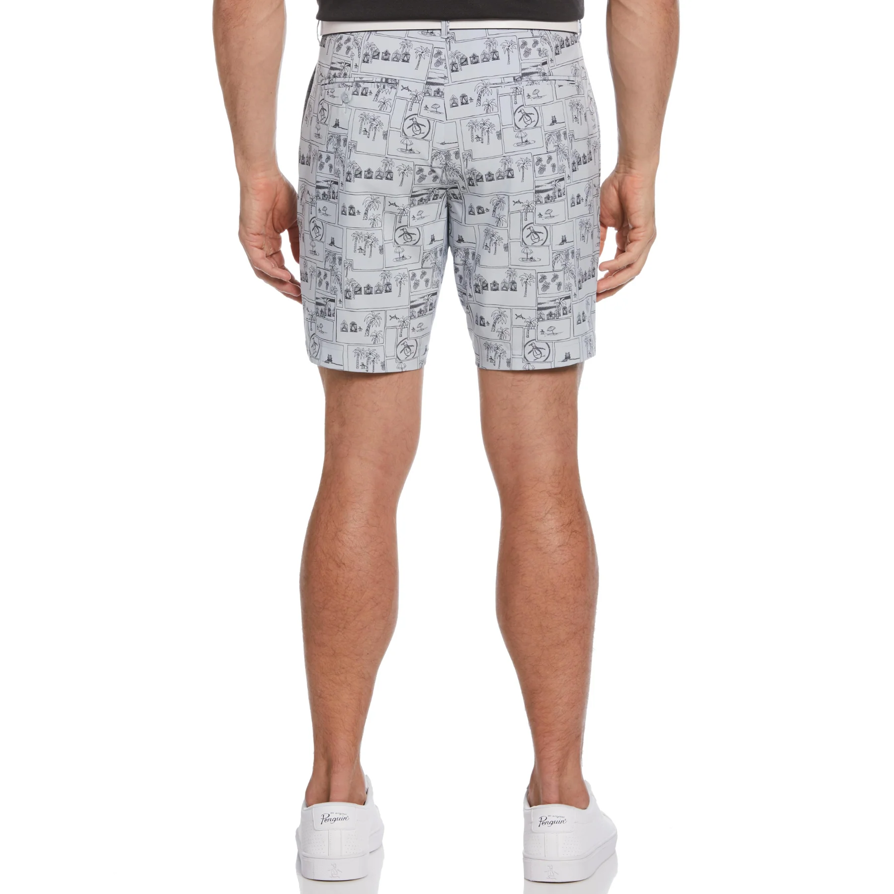 Heritage Beach Club Print 8" Golf Shorts In Gray Dawn - Image 2