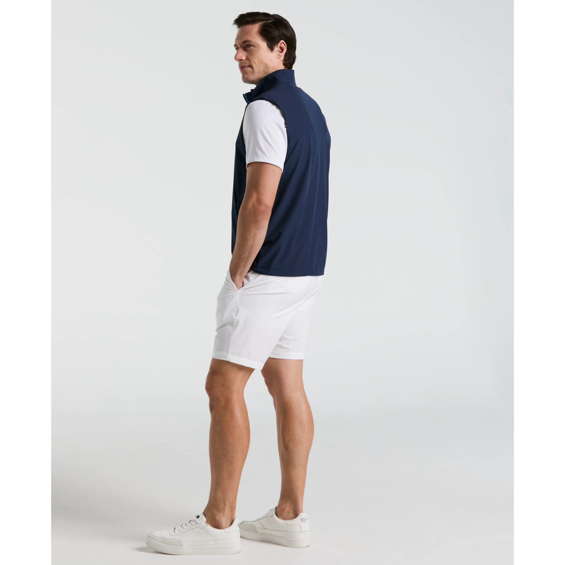 Heritage Lightweight Packable Golf Gilet In Black Iris - Image 2