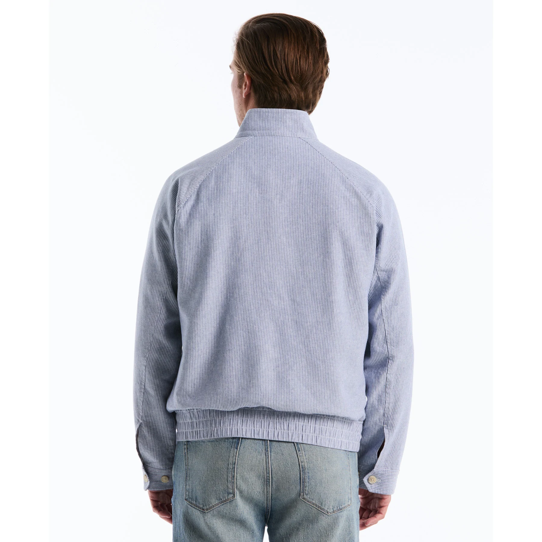Herringbone Stripe Harrington Jacket In Sargasso Sea - Image 3