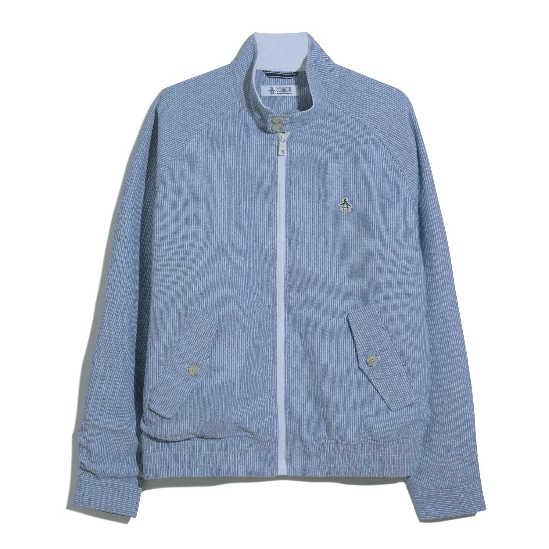 Herringbone Stripe Harrington Jacket In Sargasso Sea - Image 6