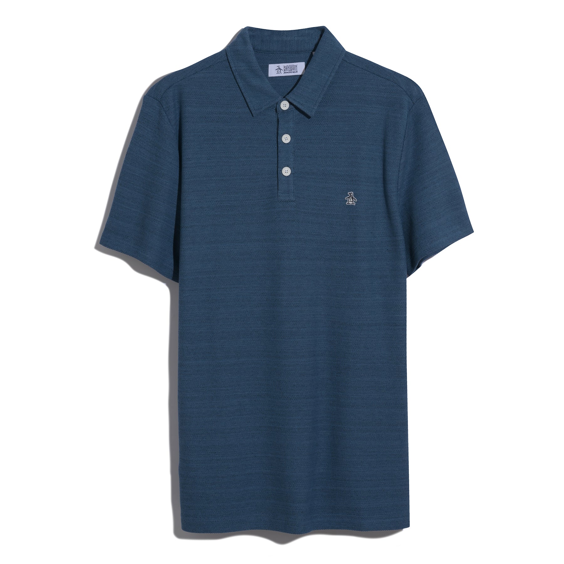 Honeycomb Textured Polo Shirt In Sargasso Sea - Image 6