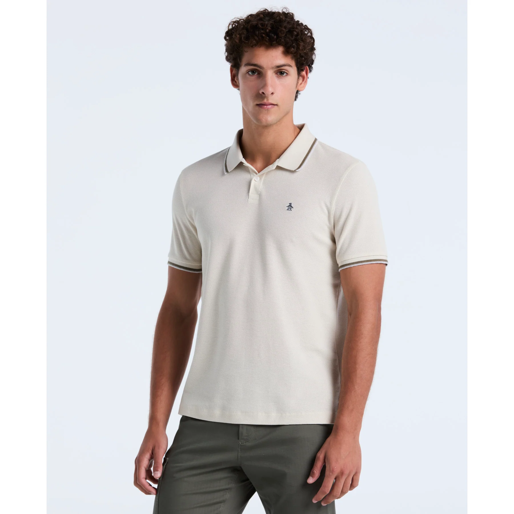 Honeycomb Tipped Polo Shirt In Birch