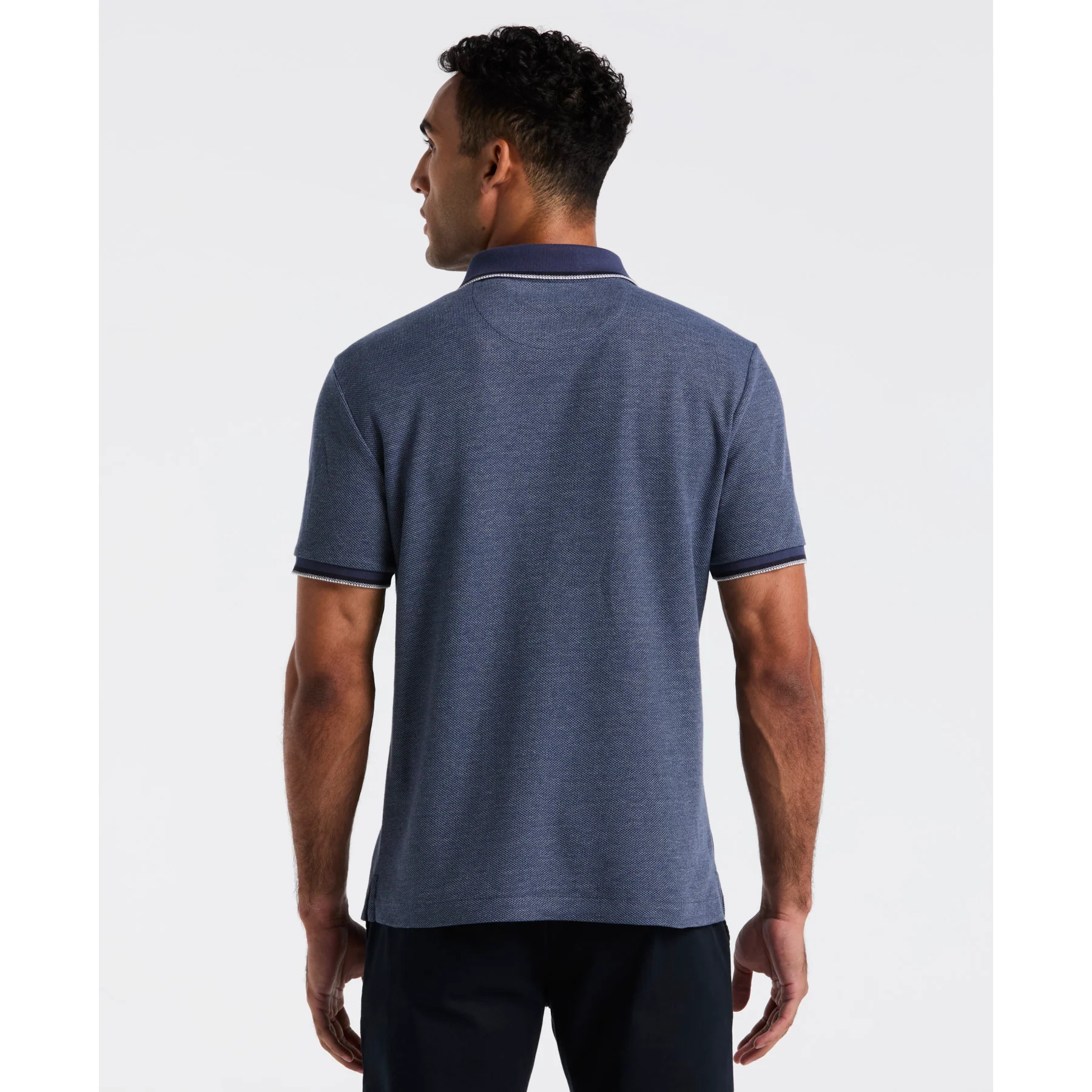 Honeycomb Tipped Polo Shirt In Sargasso Sea - Image 2