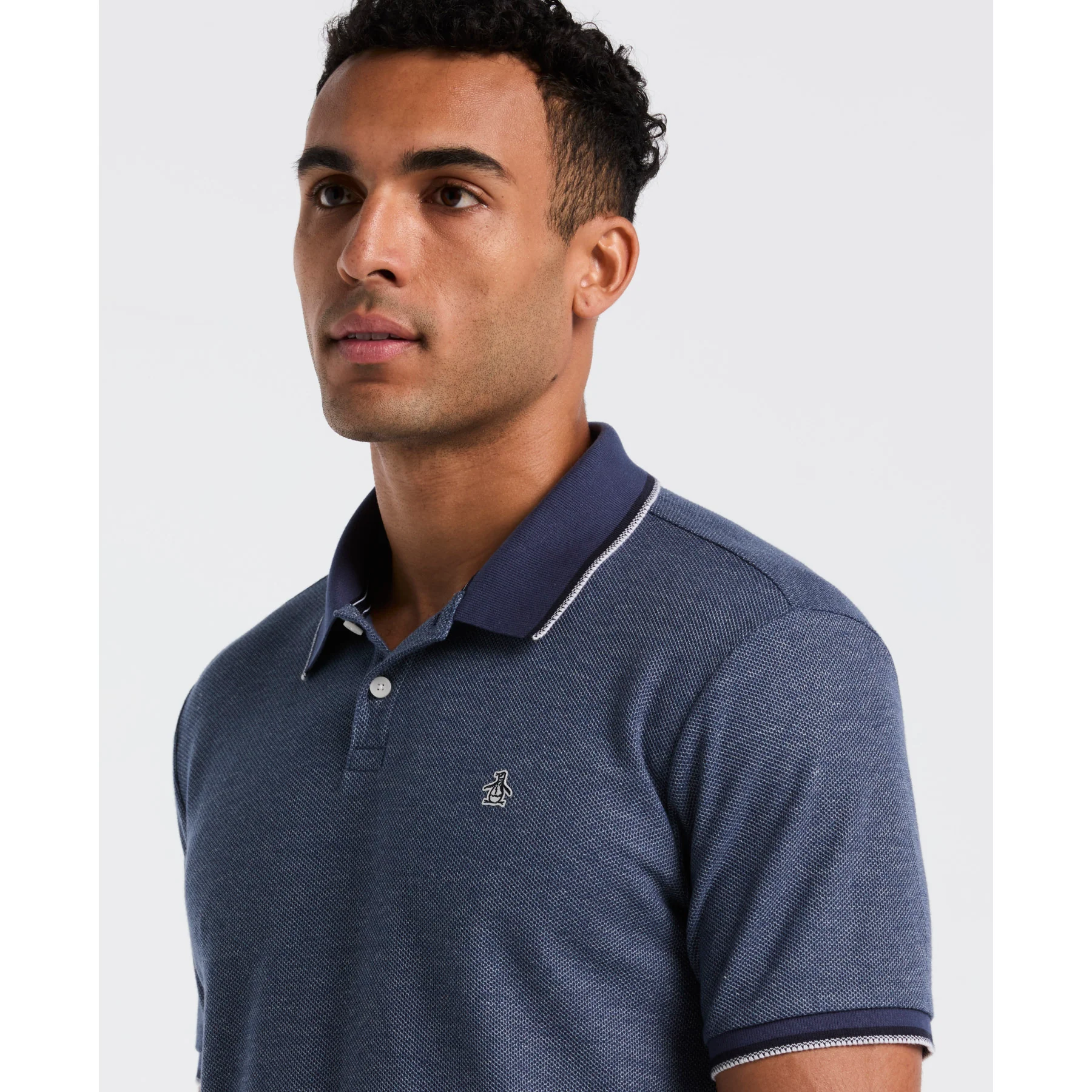 Honeycomb Tipped Polo Shirt In Sargasso Sea - Image 3