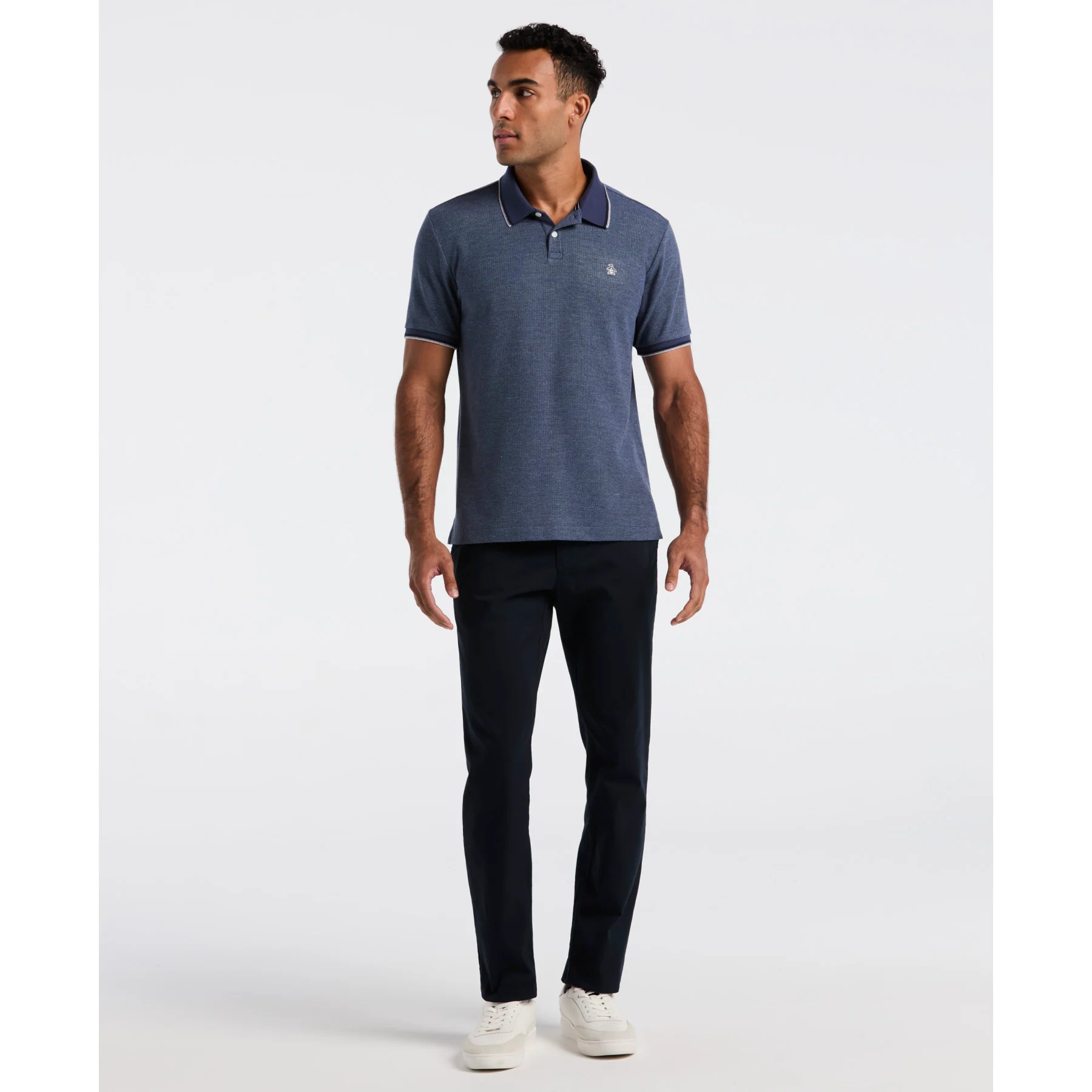 Honeycomb Tipped Polo Shirt In Sargasso Sea - Image 4