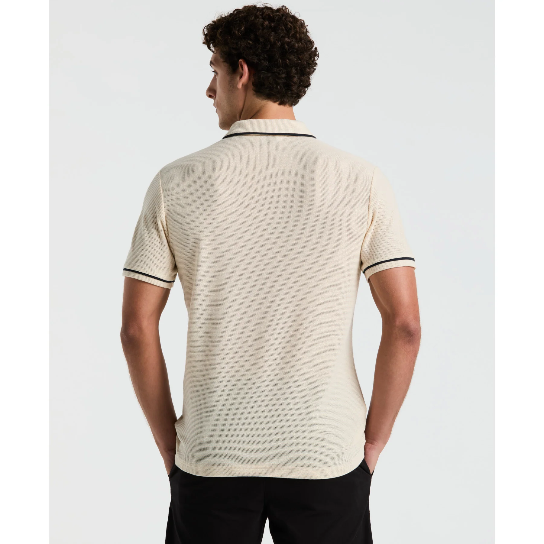 Icons Bentley Mesh Polo Shirt In Birch - Image 3