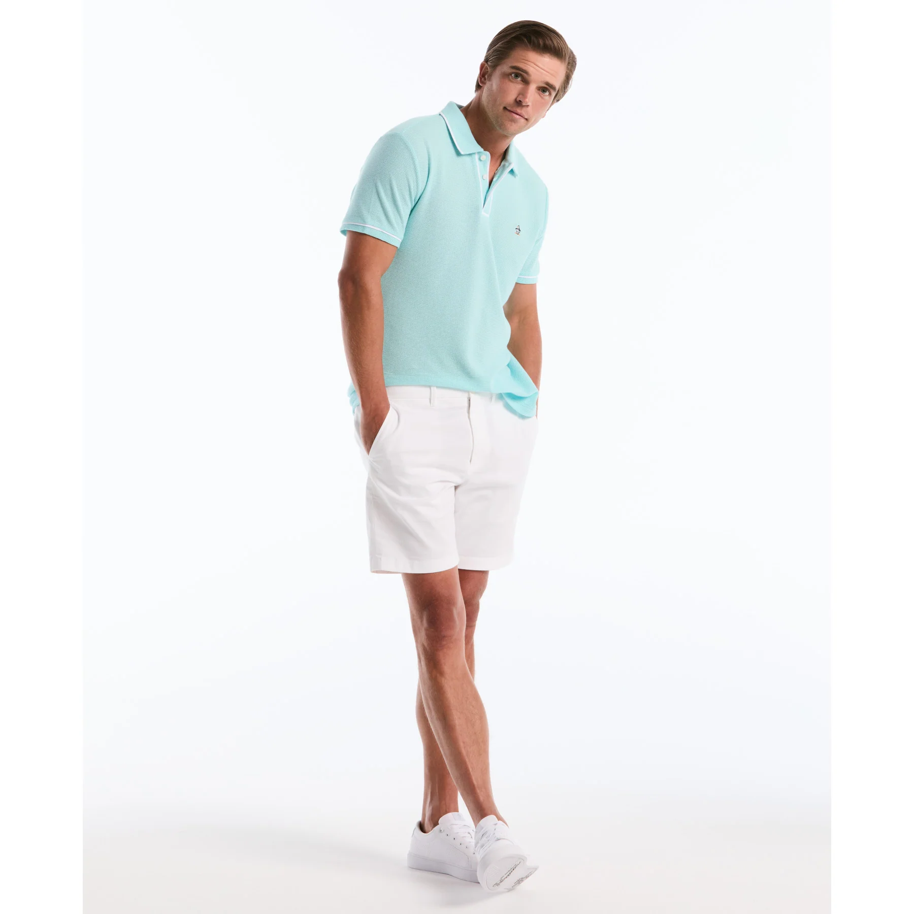 Icons Bentley Mesh Polo Shirt In Plume - Image 5