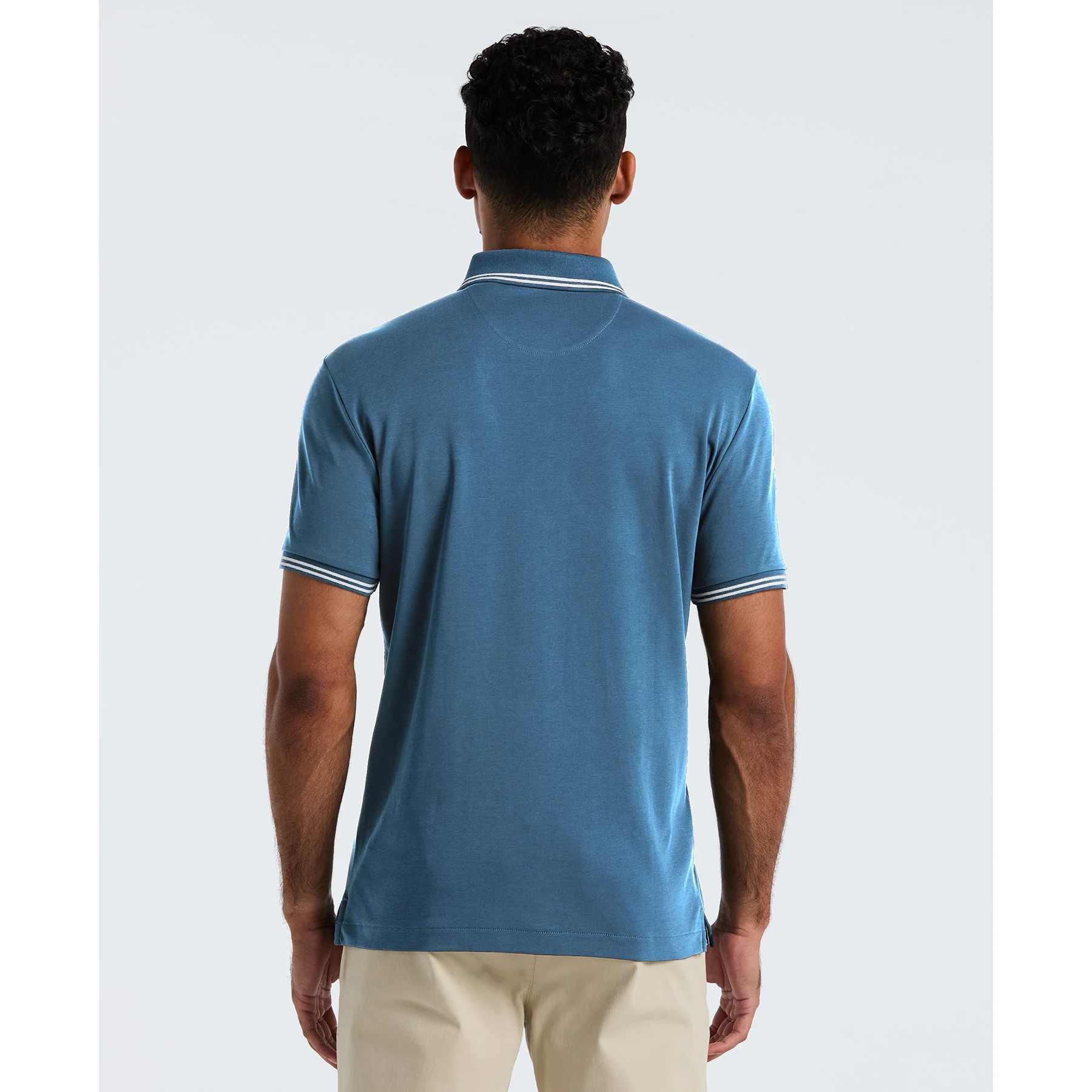 Icons Tipped Polo Shirt In Copen Blue - Image 3