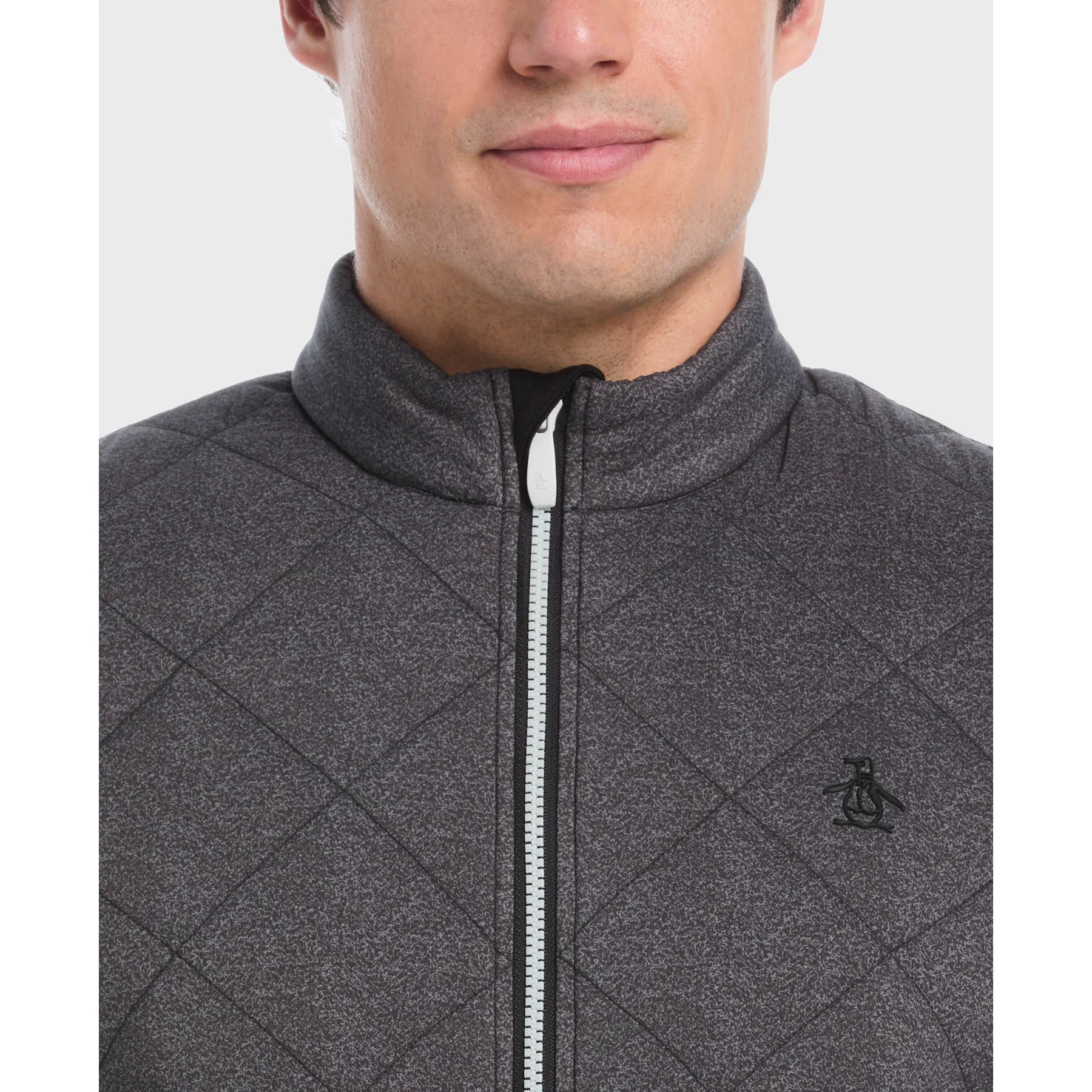 Insulated Printed Golf Jacket In Caviar - Image 3