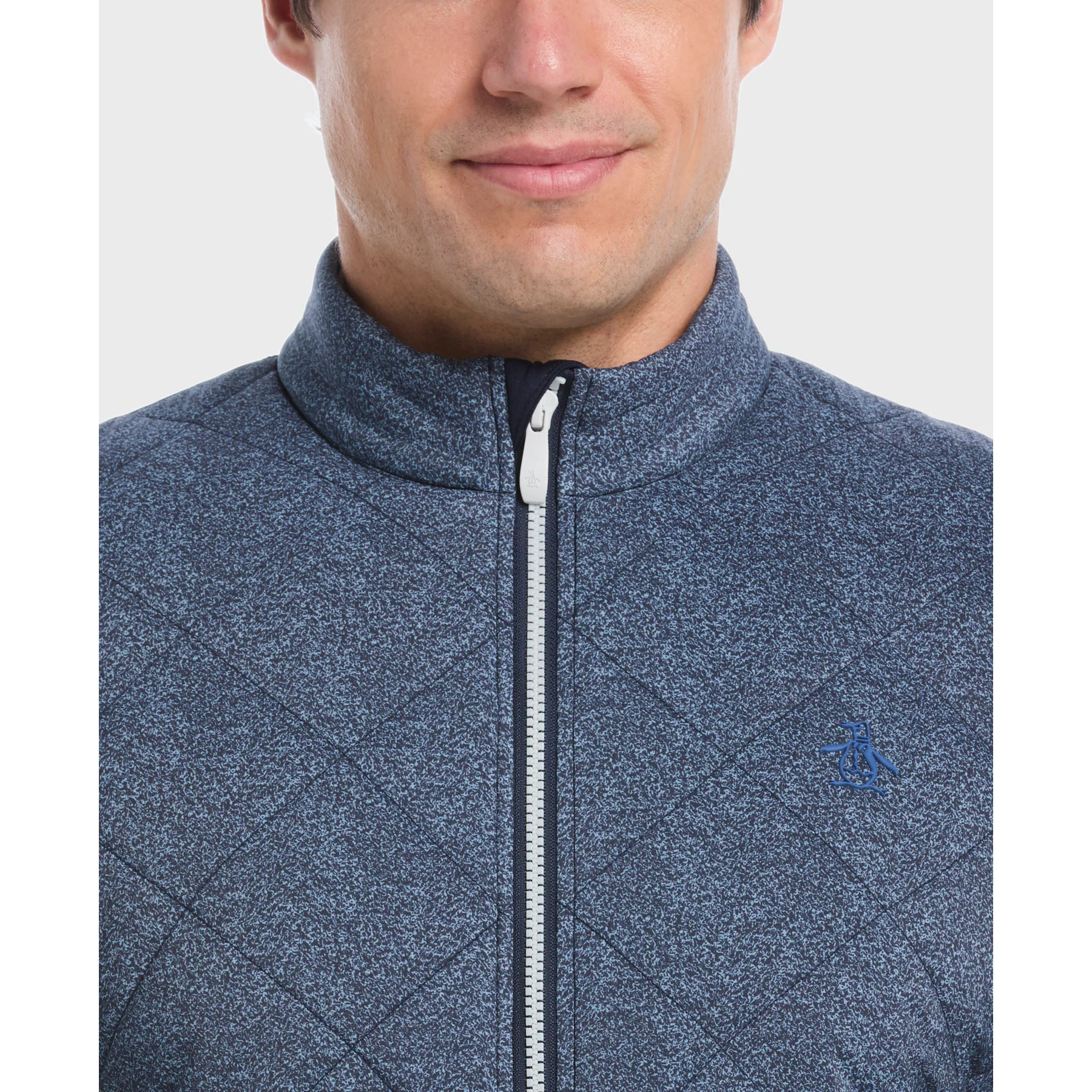 Insulated Printed Golf Jacket In Black Iris - Image 3