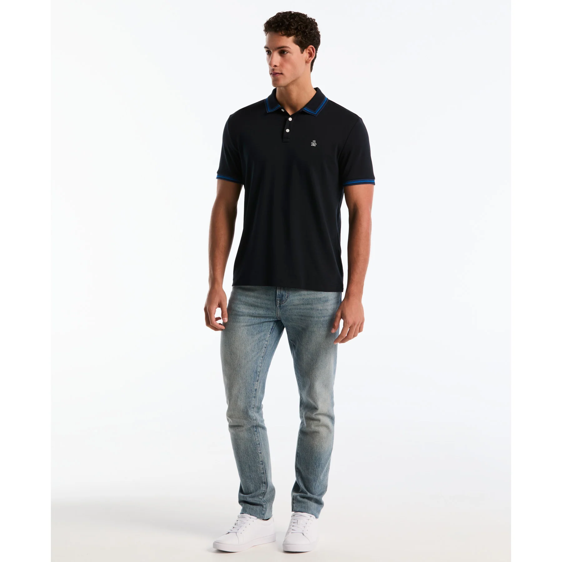 Interlock Dashed Collar Polo Shirt In Dark Sapphire - Image 2