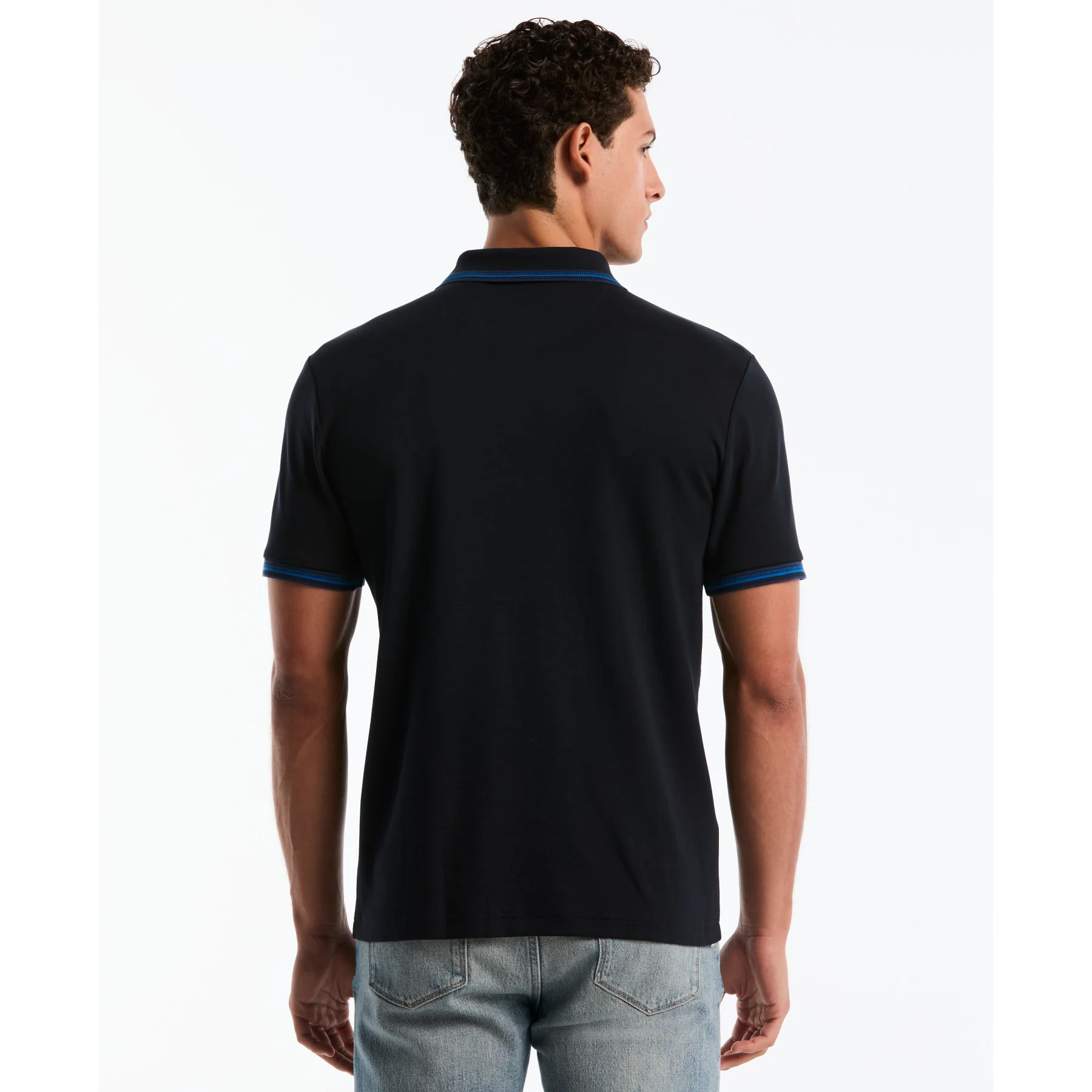 Interlock Dashed Collar Polo Shirt In Dark Sapphire - Image 3