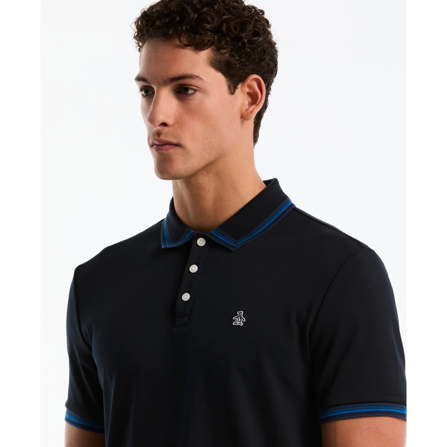 Interlock Dashed Collar Polo Shirt In Dark Sapphire - Image 4