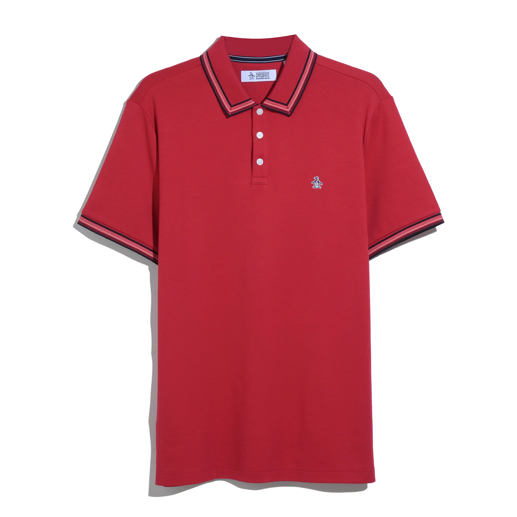 Interlock Dashed Collar Polo Shirt In Red - Image 6