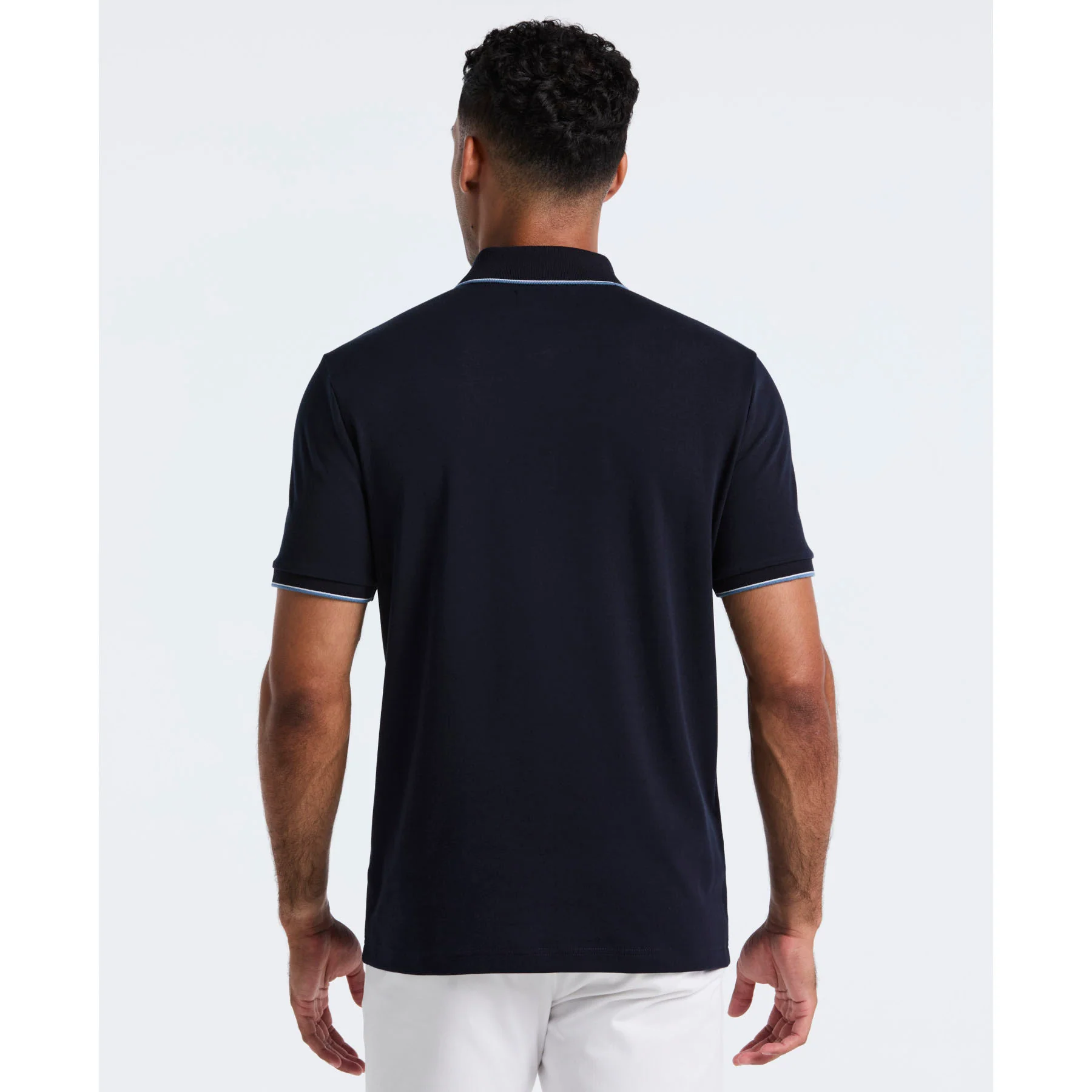 Interlock Vertical Stripe Polo Shirt In Dark Sapphire - Image 2