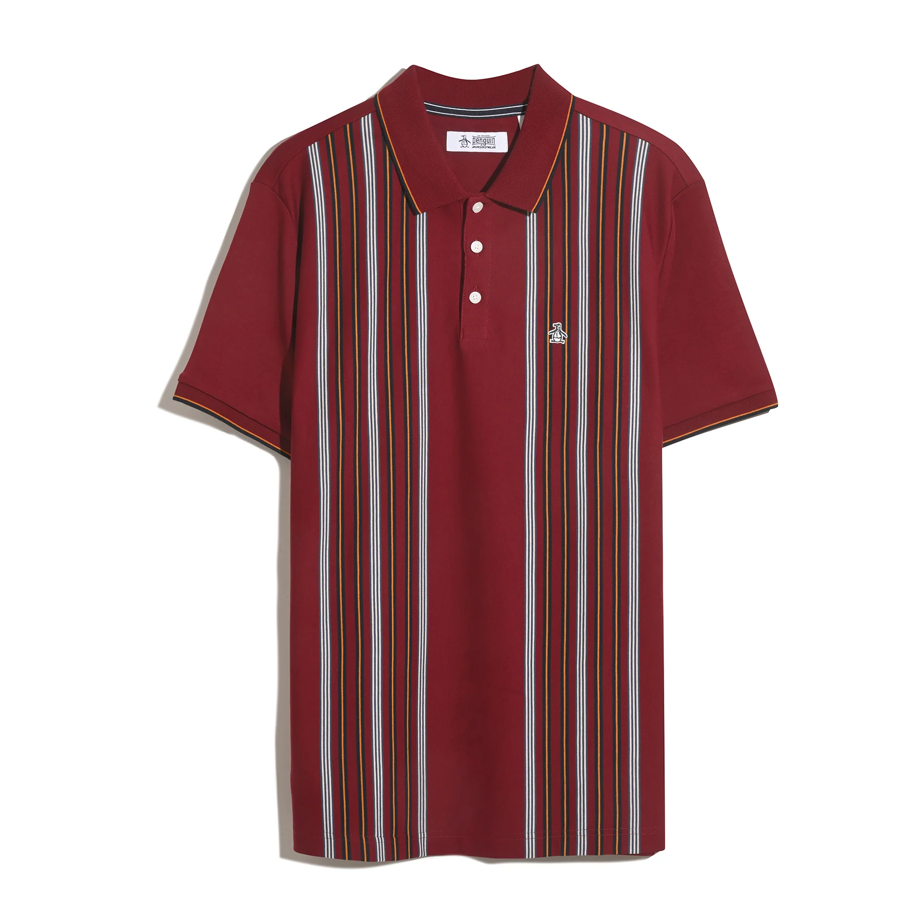Interlock Vertical Stripe Polo Shirt In Cabernet - Image 5