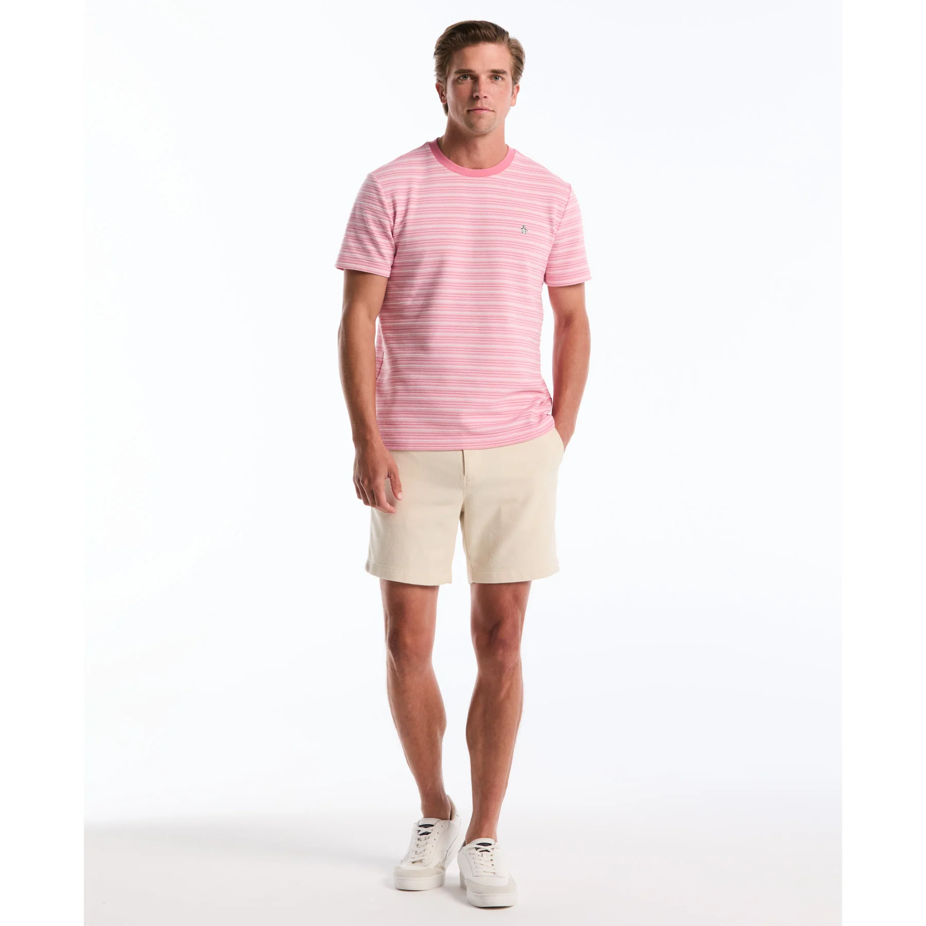 Jacquard Ottoman Mini Stripe T-Shirt In Chateau Rose - Image 4