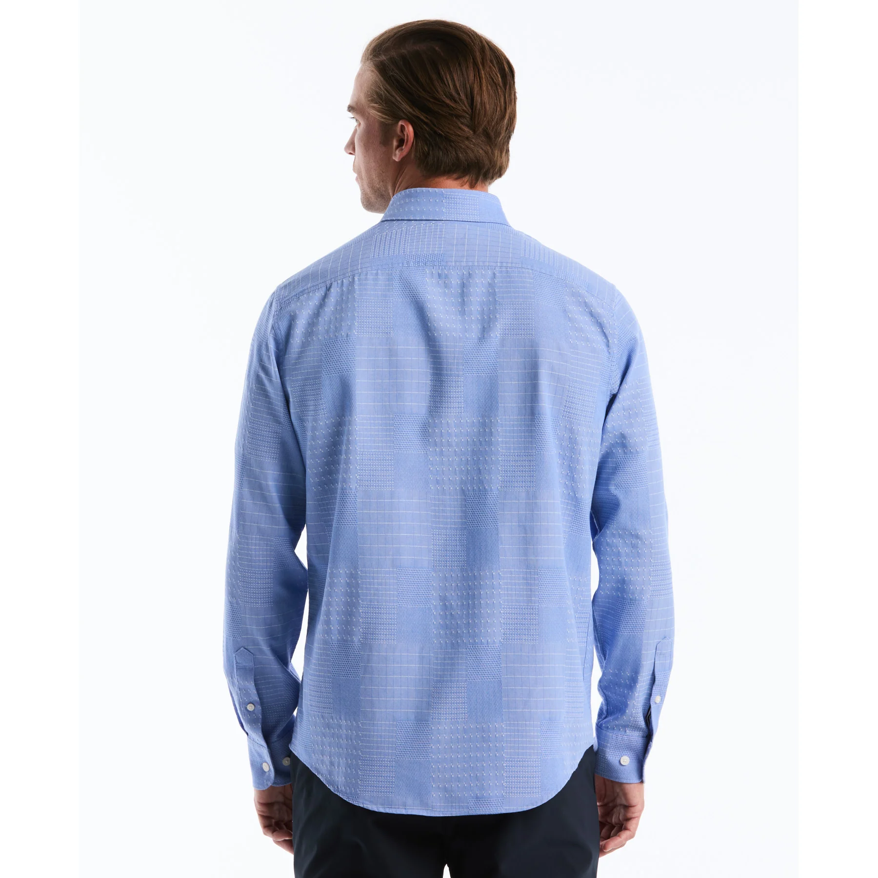 Jacquard Patchwork Shirt In Ultramarine - Image 2