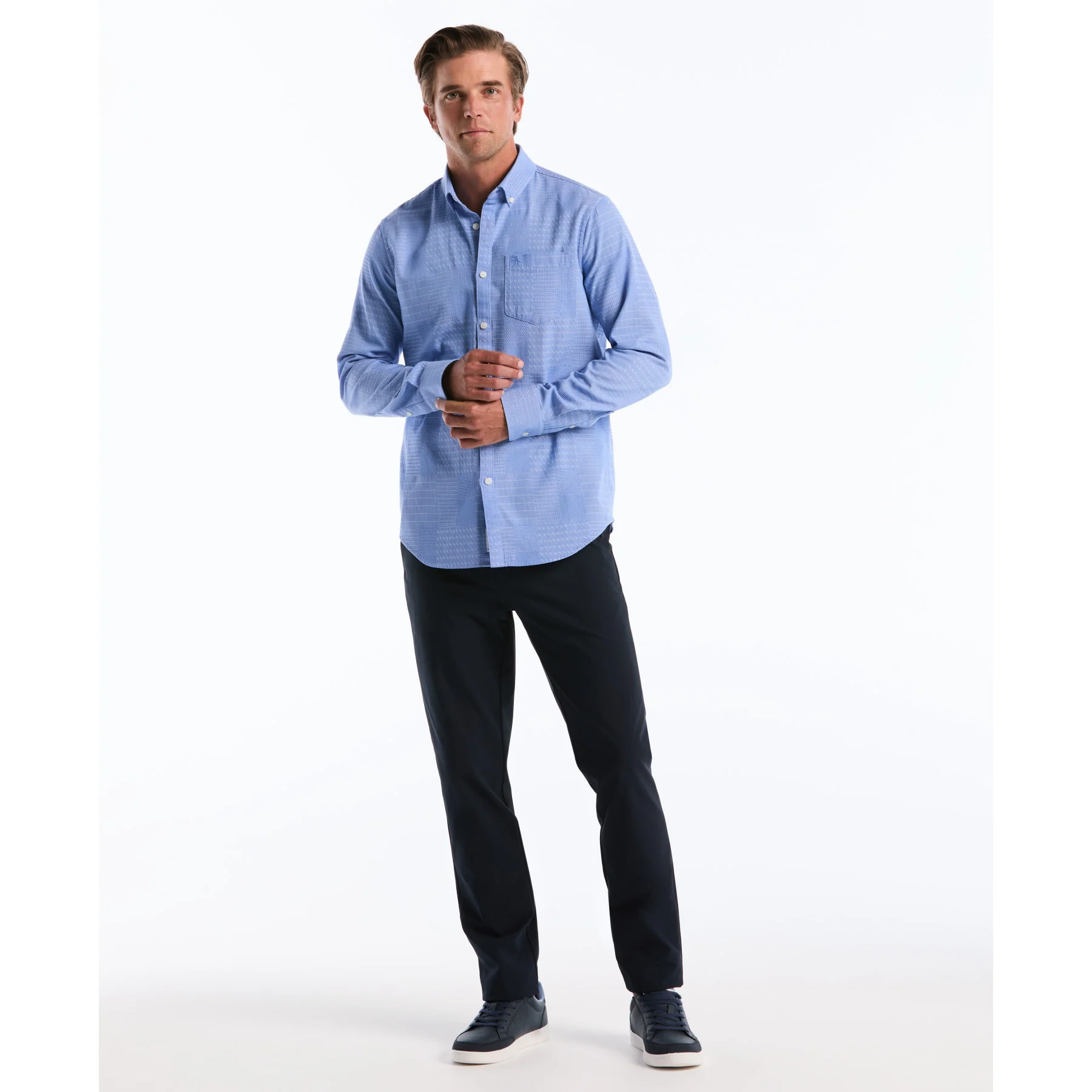 Jacquard Patchwork Shirt In Ultramarine - Image 4
