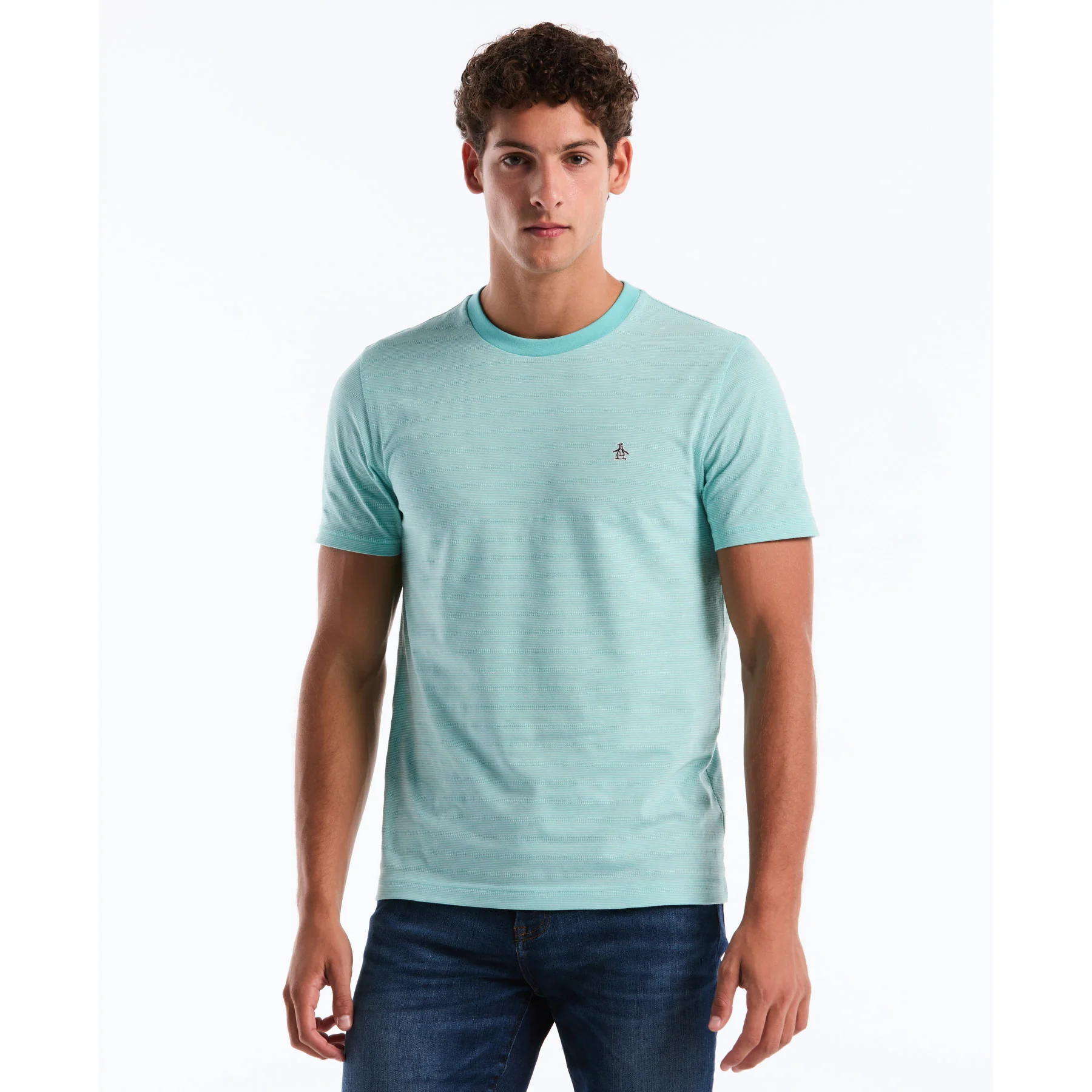 Jacquard Stripe T-Shirt In Aquarelle