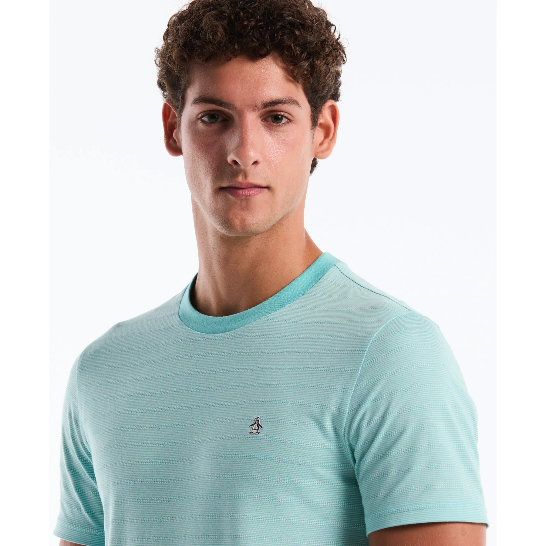 Jacquard Stripe T-Shirt In Aquarelle - Image 3