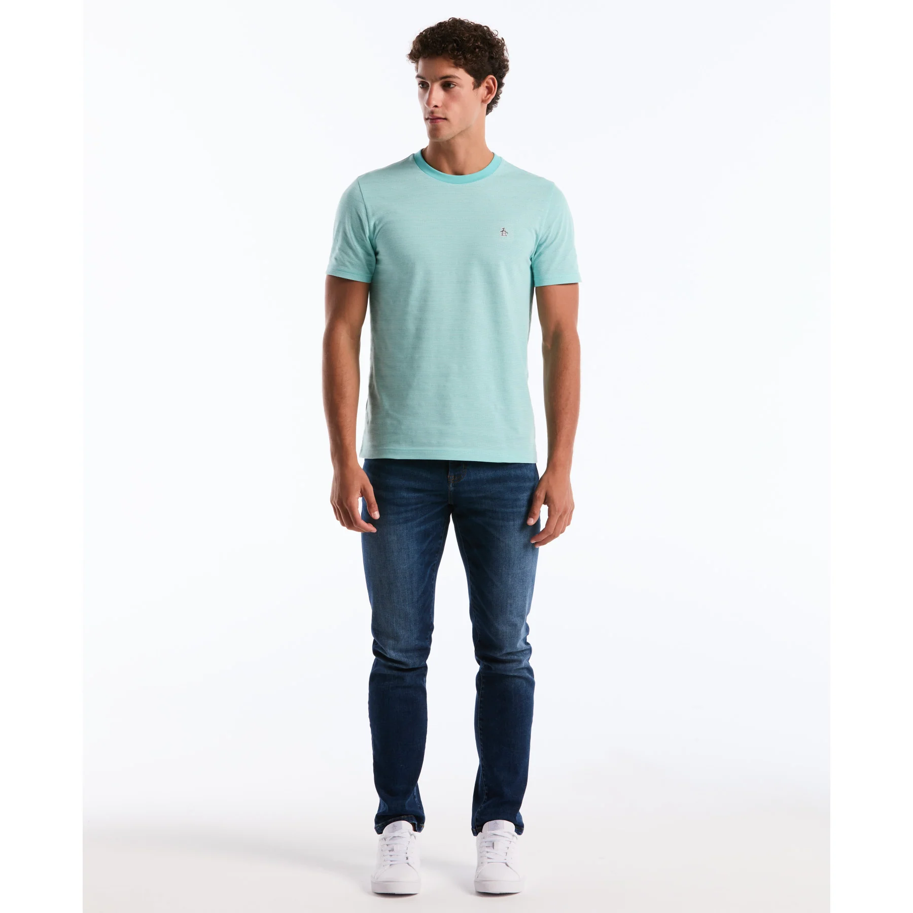 Jacquard Stripe T-Shirt In Aquarelle - Image 4