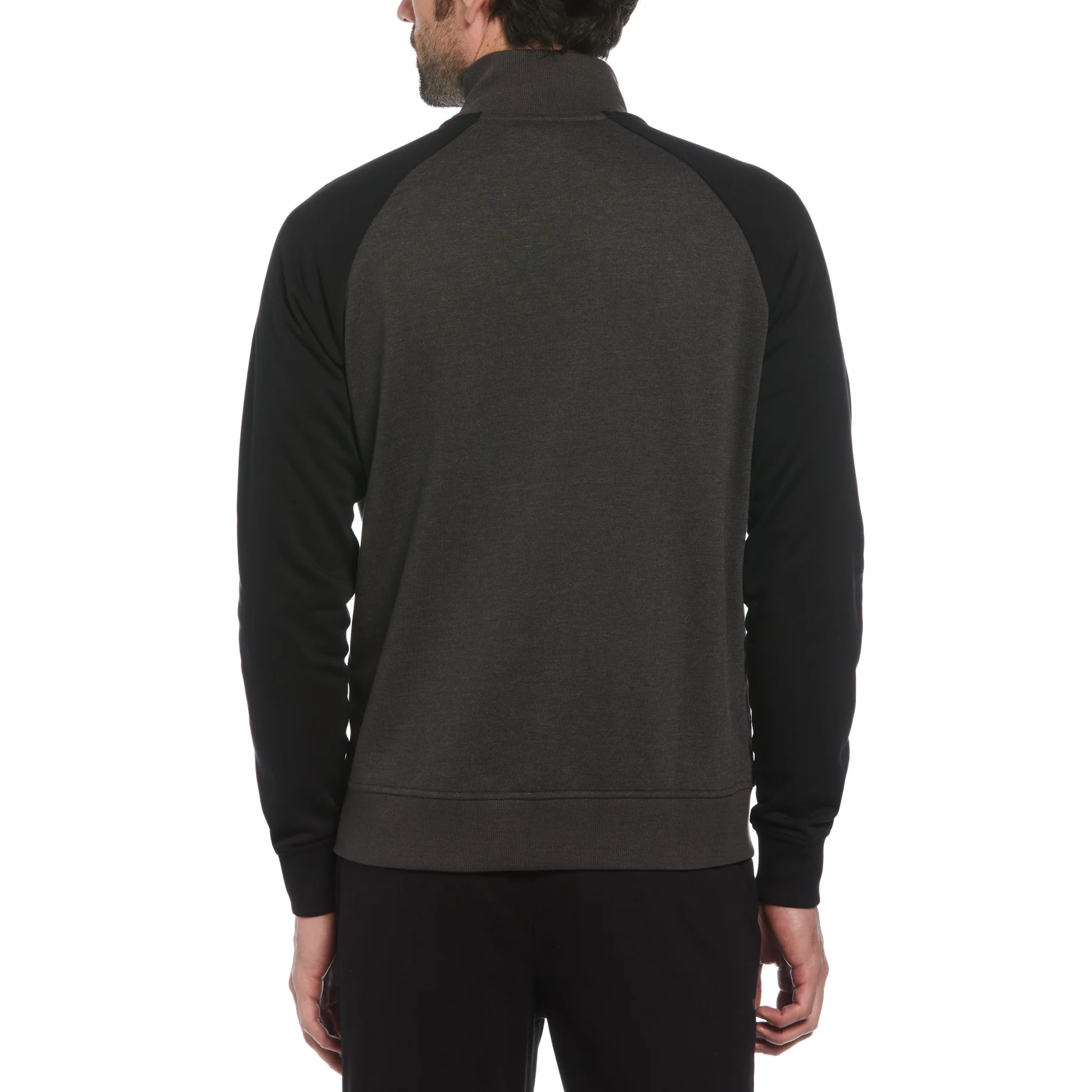 Knit Fleece Track Jacket In Dark Charcoal Heather - Image 2