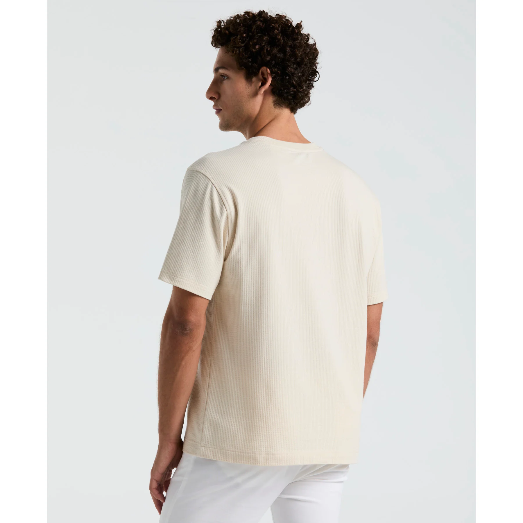 Knit Seersucker T-Shirt In Birch - Image 2