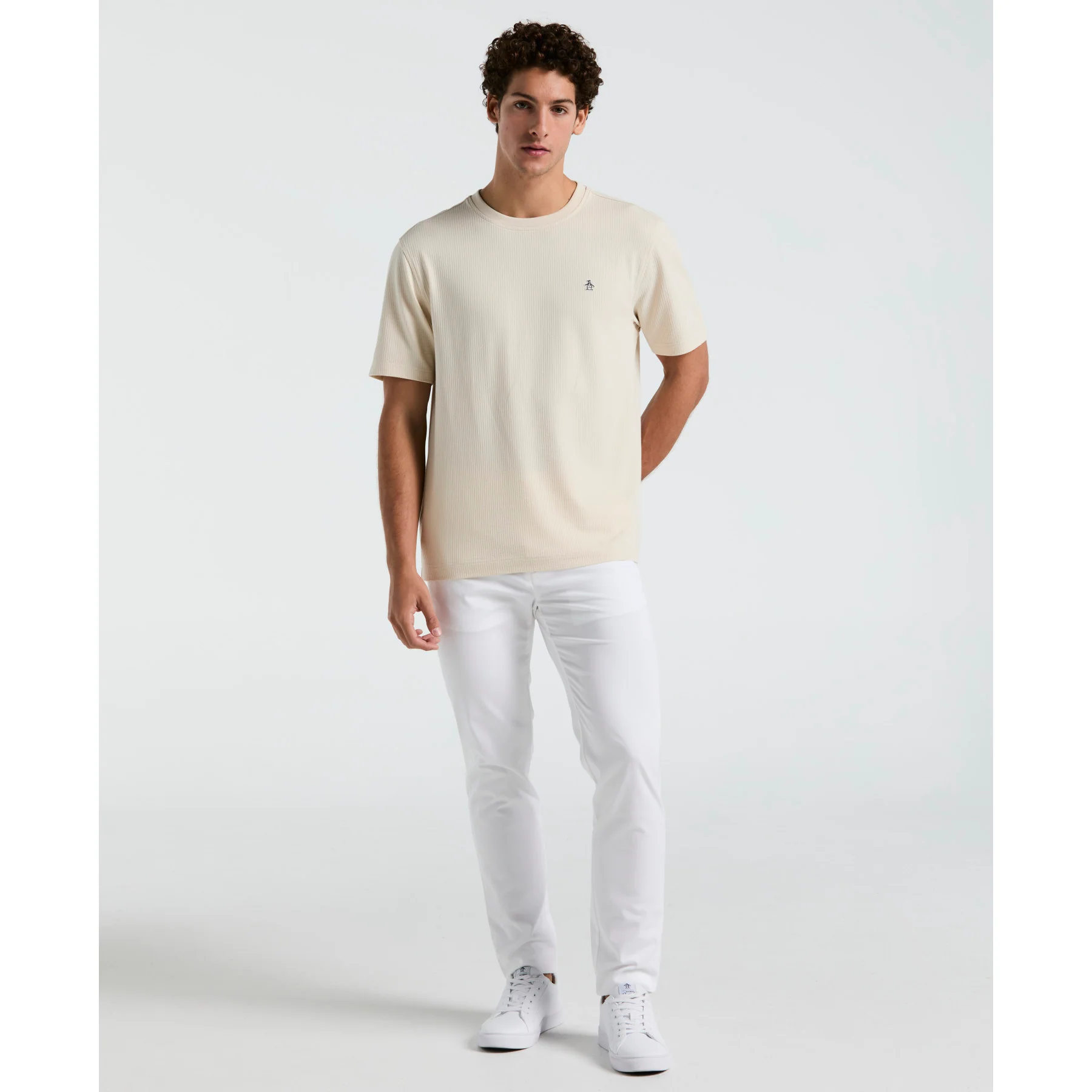 Knit Seersucker T-Shirt In Birch - Image 4