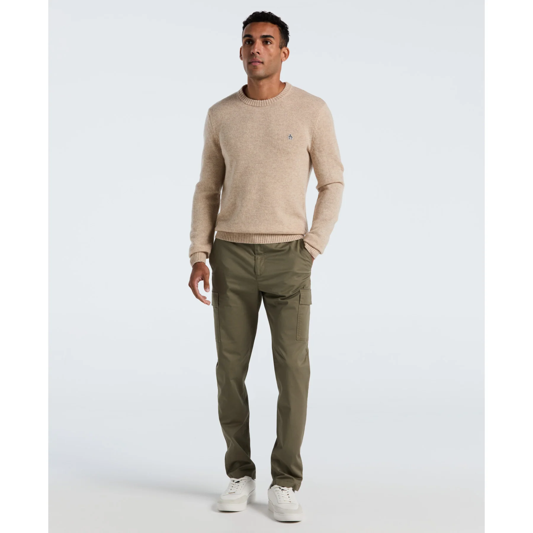 Lambswool Crew Neck Sweater In Birch - Image 4