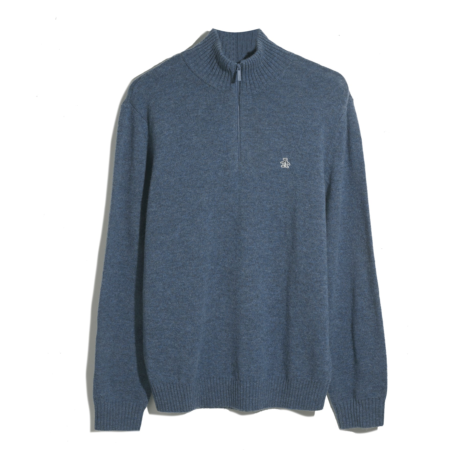 Lambswool Quarter Zip Sweater In Sargasso Sea - Image 5
