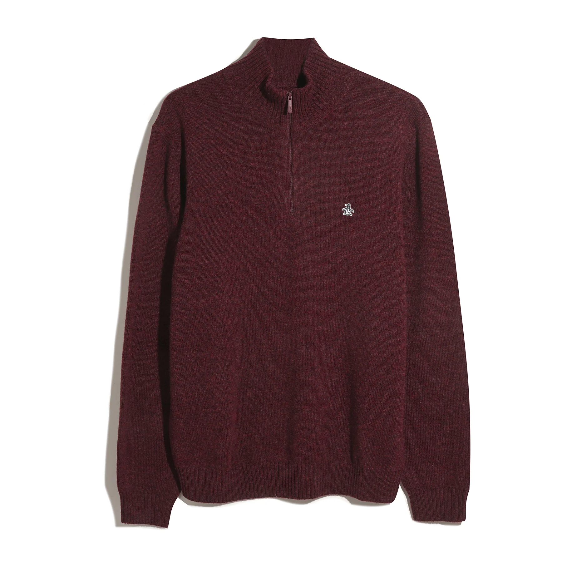 Lambswool Quarter Zip Sweater In Cabernet - Image 5